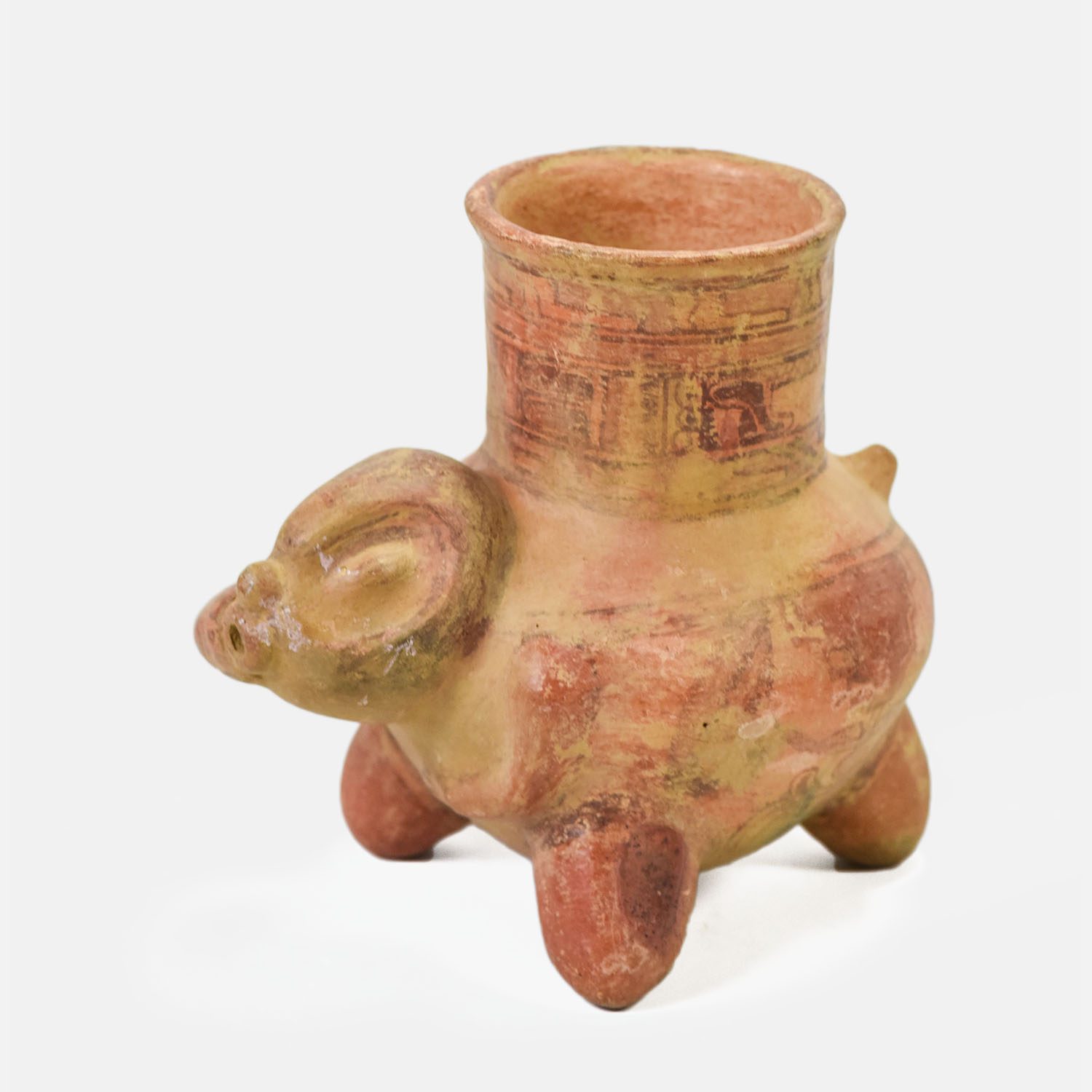 Pre-Columbian Nicoya Monkey Effigy Tripod Vase
