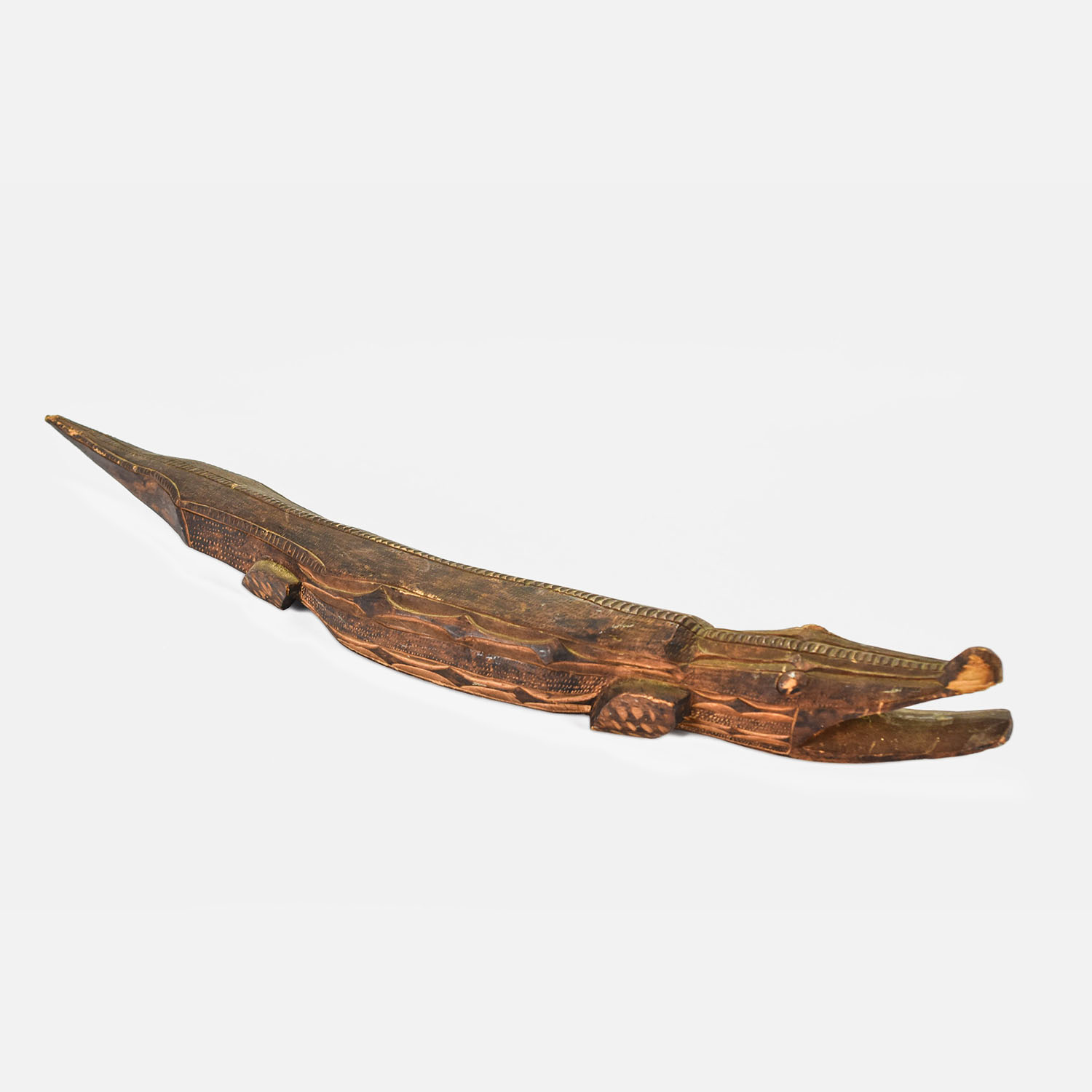 1946 Marquesas Islands Oceania Carved Wood Crocodile