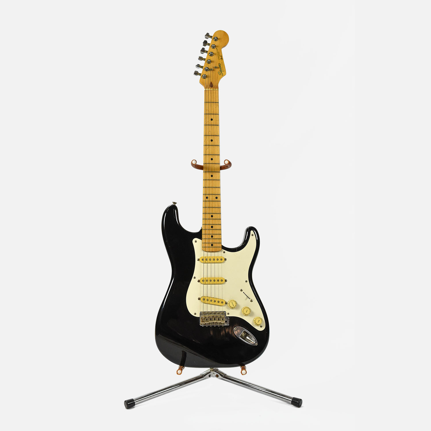 Black Fender Squire Stratocaster Guitar Japan