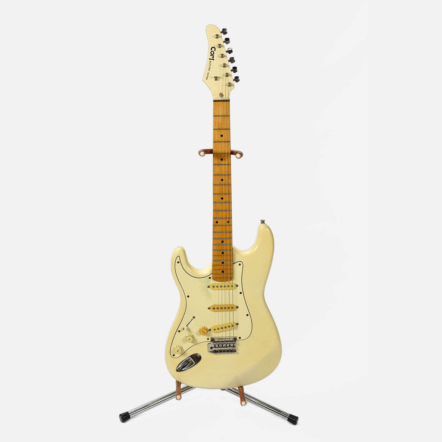 Vintage White Cort Solid Body Electric Guitar Lefty