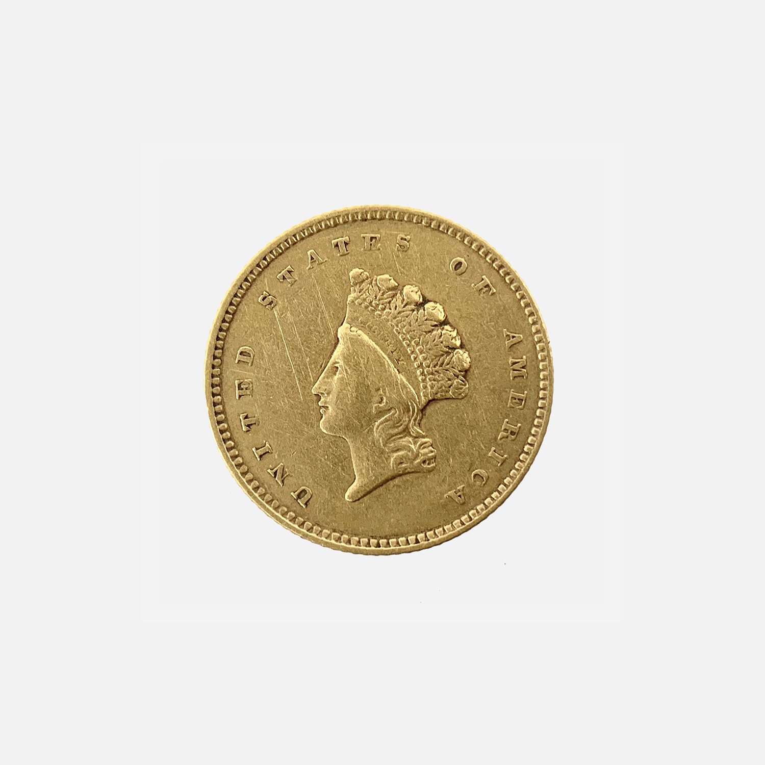 1854 US Indian Head Gold coin