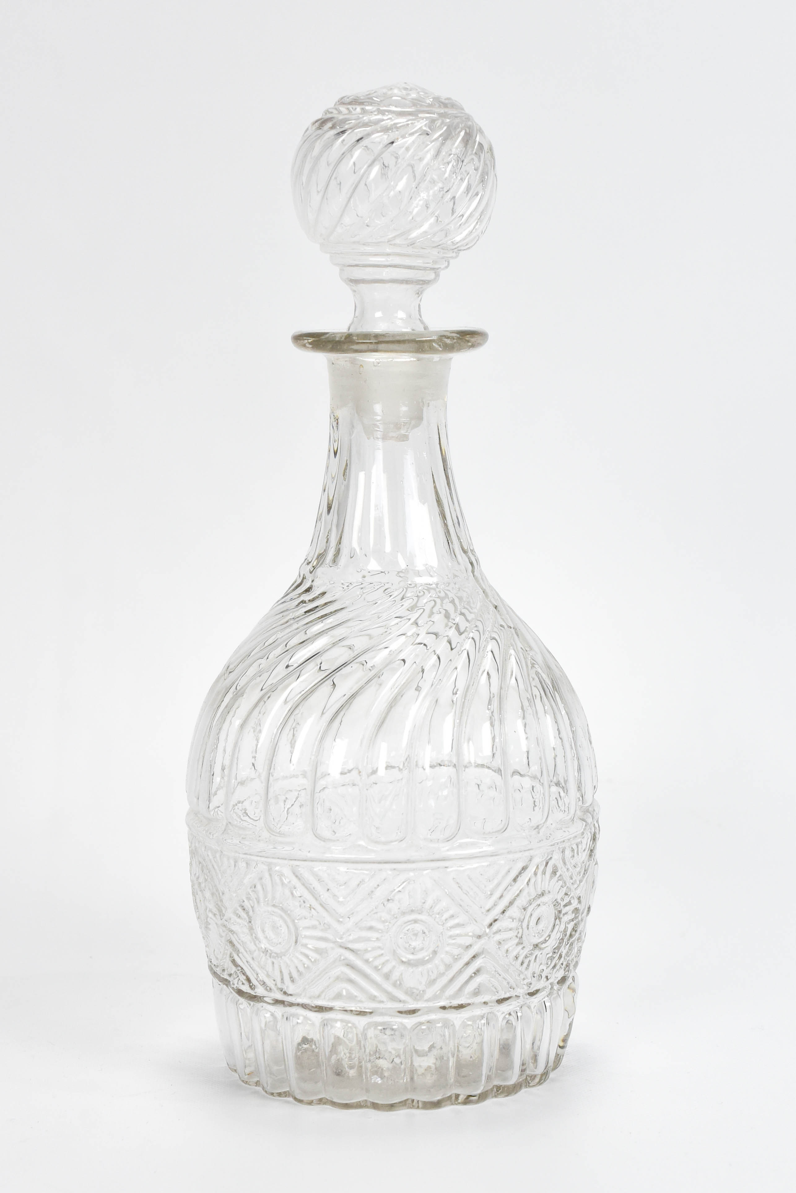 Antique American Three Mold Blown Decanter Bottle