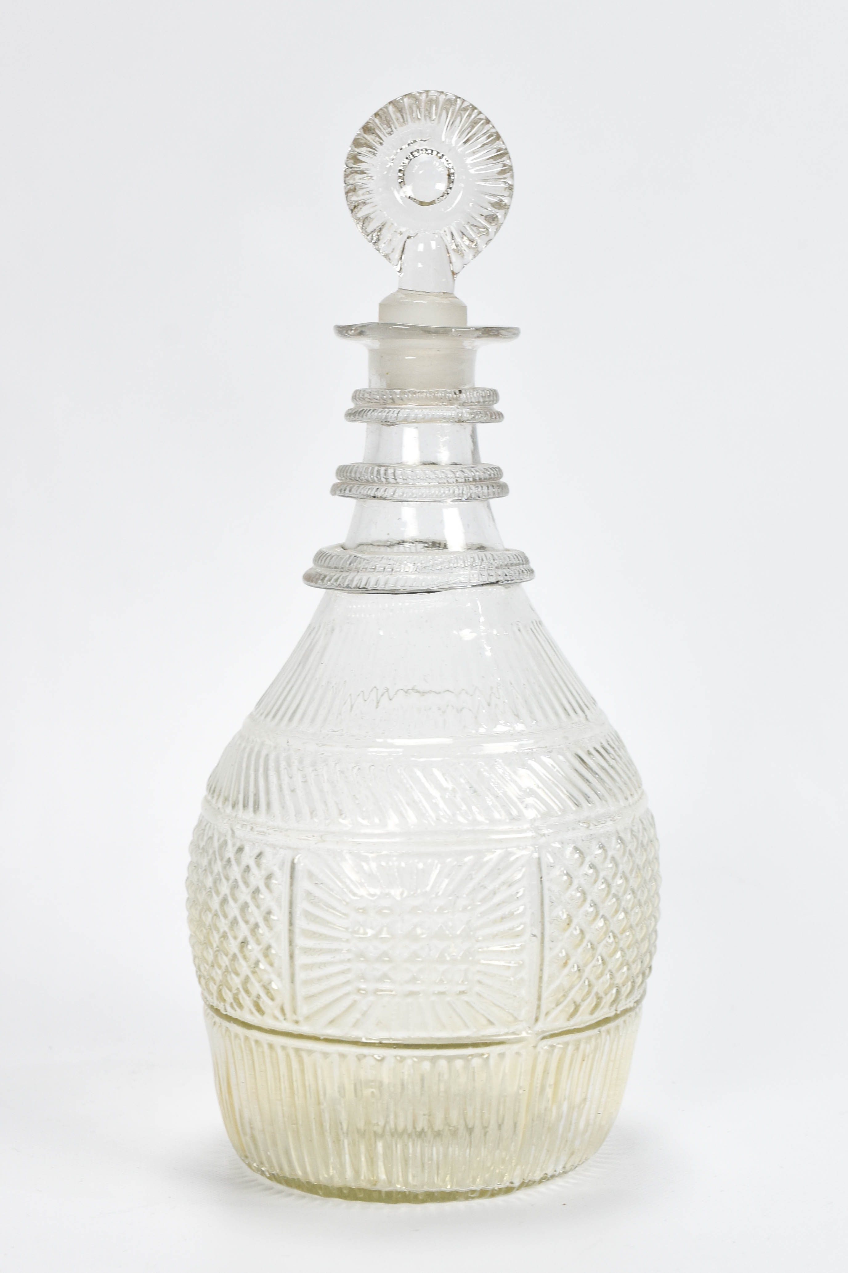 Antique American Three Mold Blown Decanter Bottle