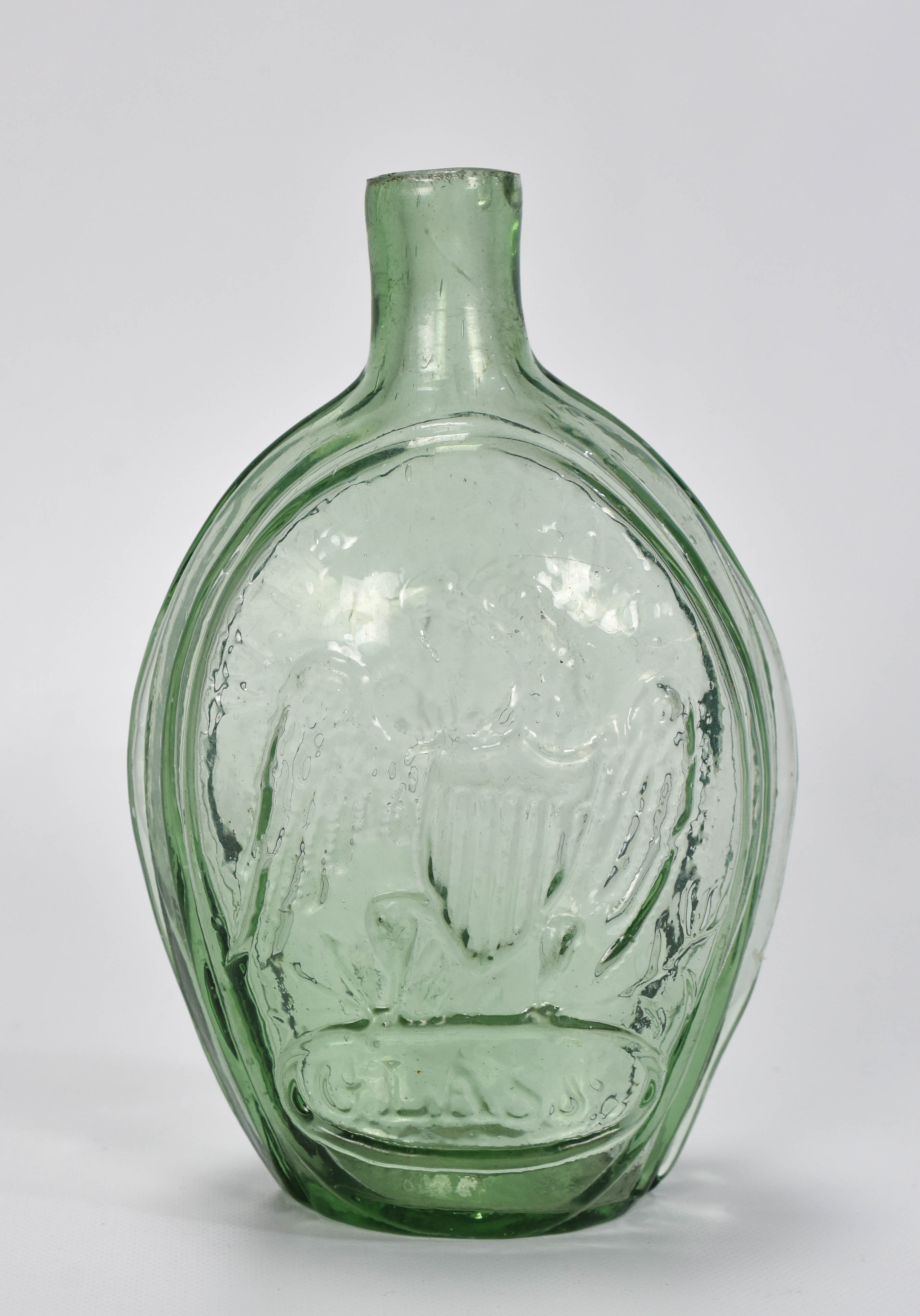 Antique Pittsburgh Green Eagle Agriculture Pint Flask