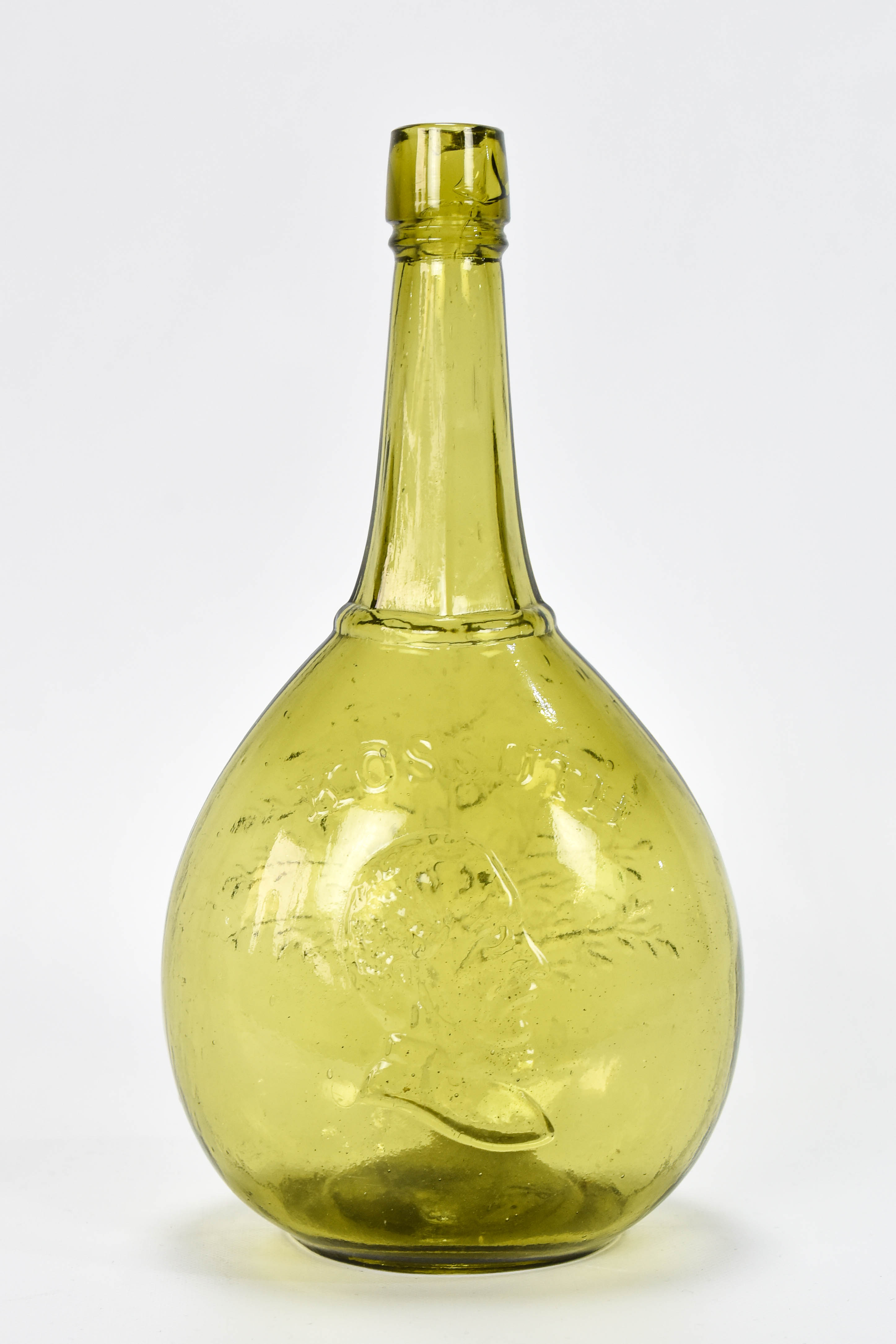 Yellow Kossuth & Tree Quart Calabash Flask Bottle