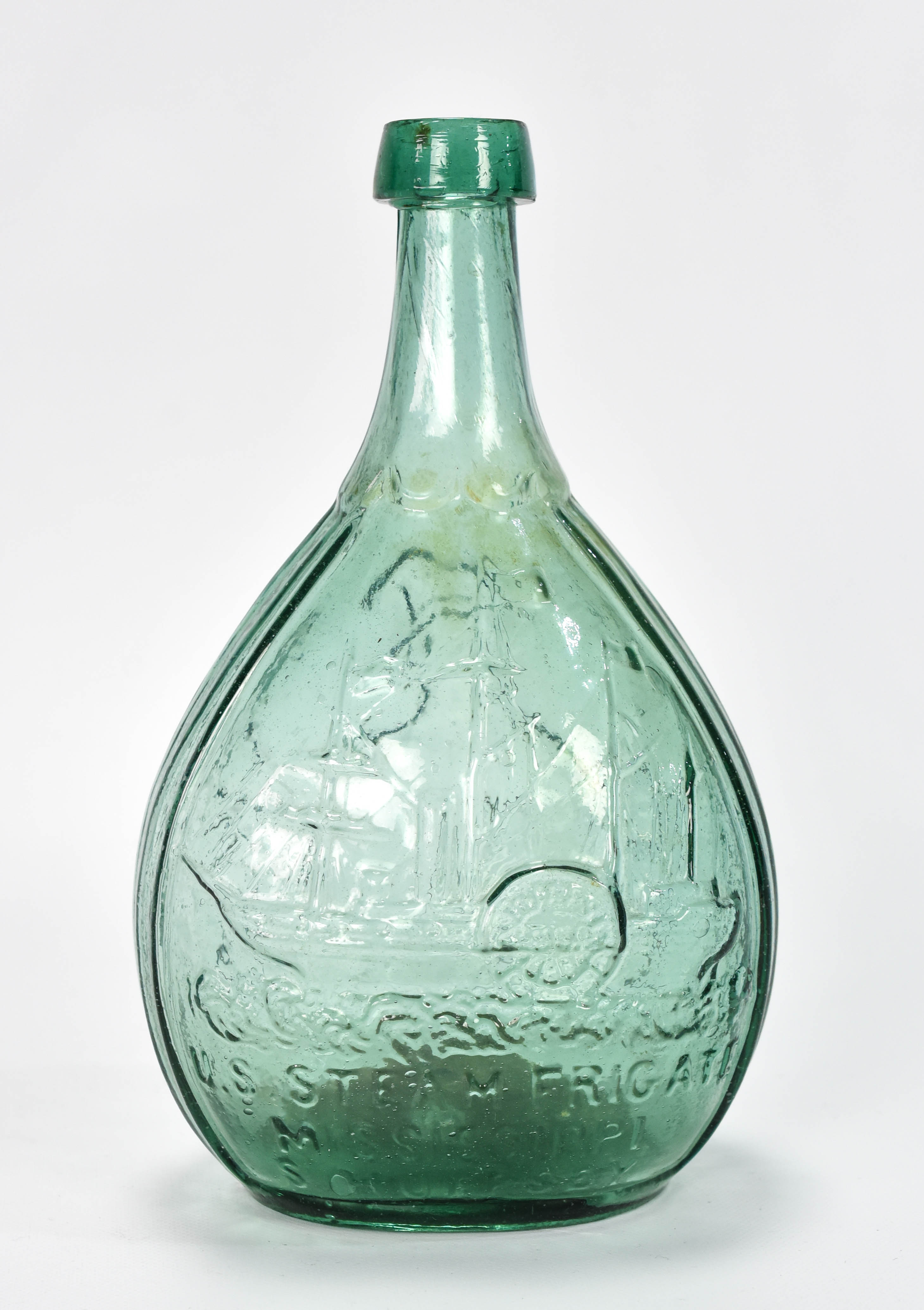 Green Kossuth Mississippi Quart Calabash Flask