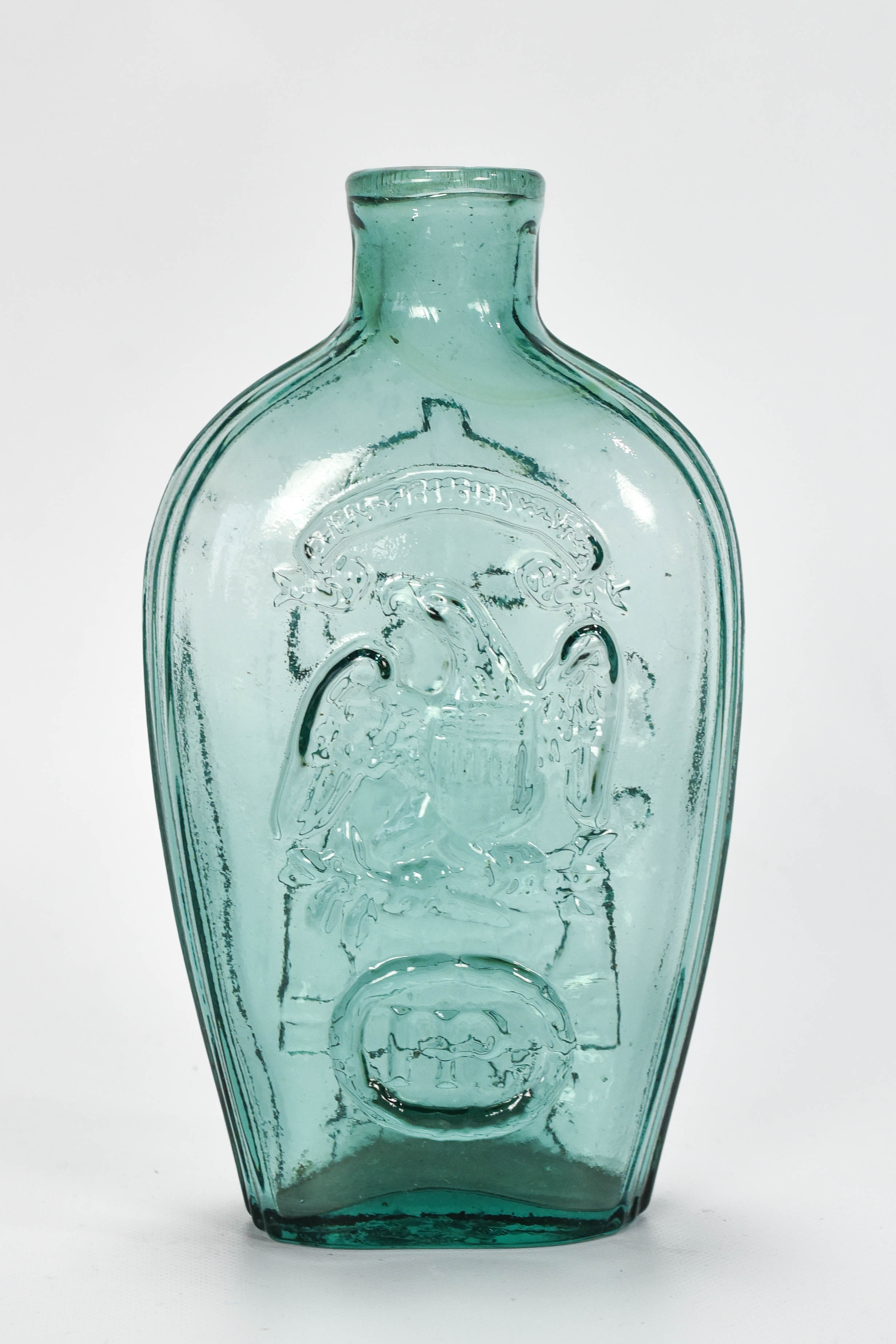 Green Aqua Masonic Eagle HP Pint Flask Bottle