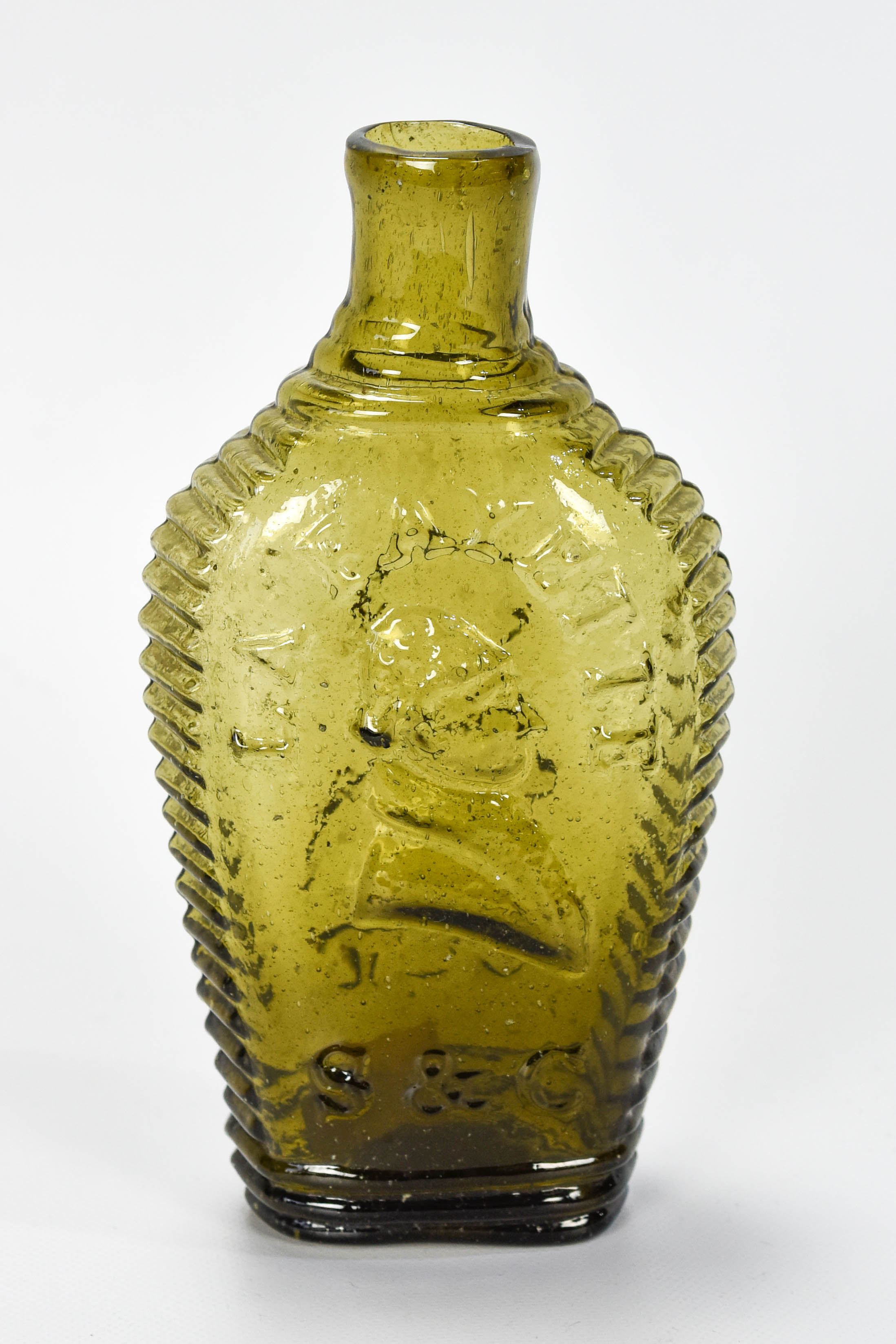 Olive Lafayette Clinton 1/2 Pint Historical Flask
