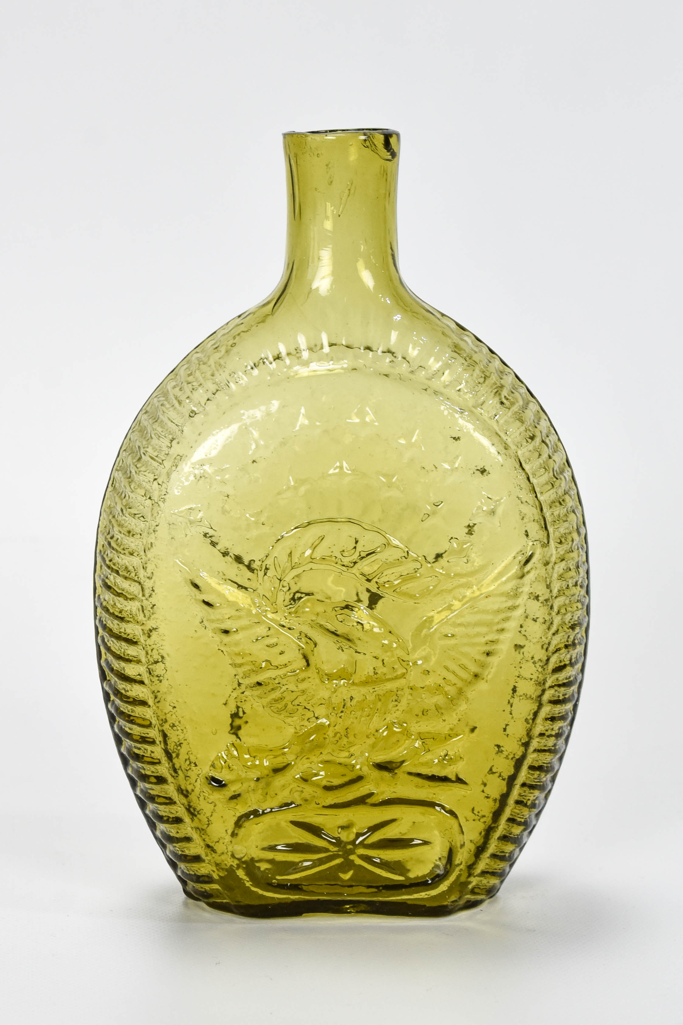 Yellow Double Eagle Historical Pint Flask Bottle