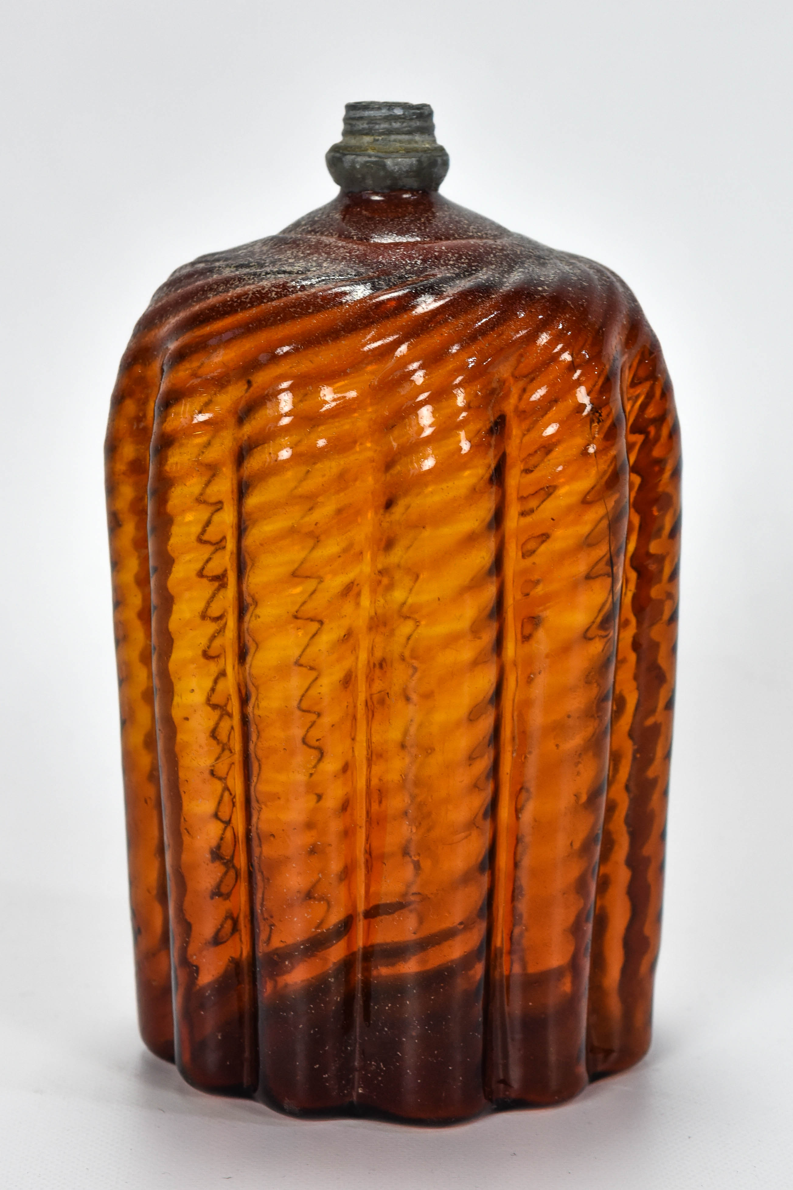 Amber Lobed Swirl Barber's Bitter Cologne Bottle