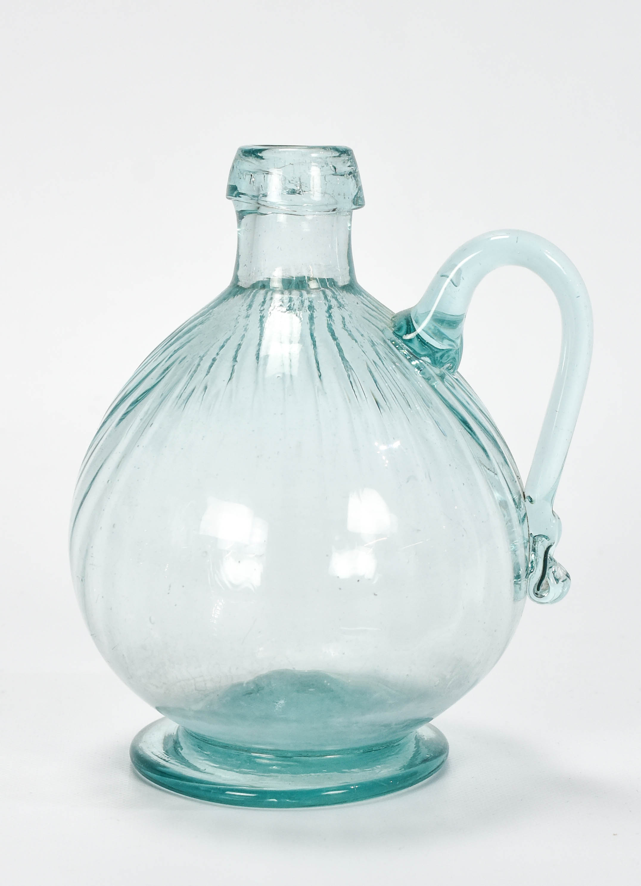 Free Blown South Jersey Swirl Bottle Applied Handle
