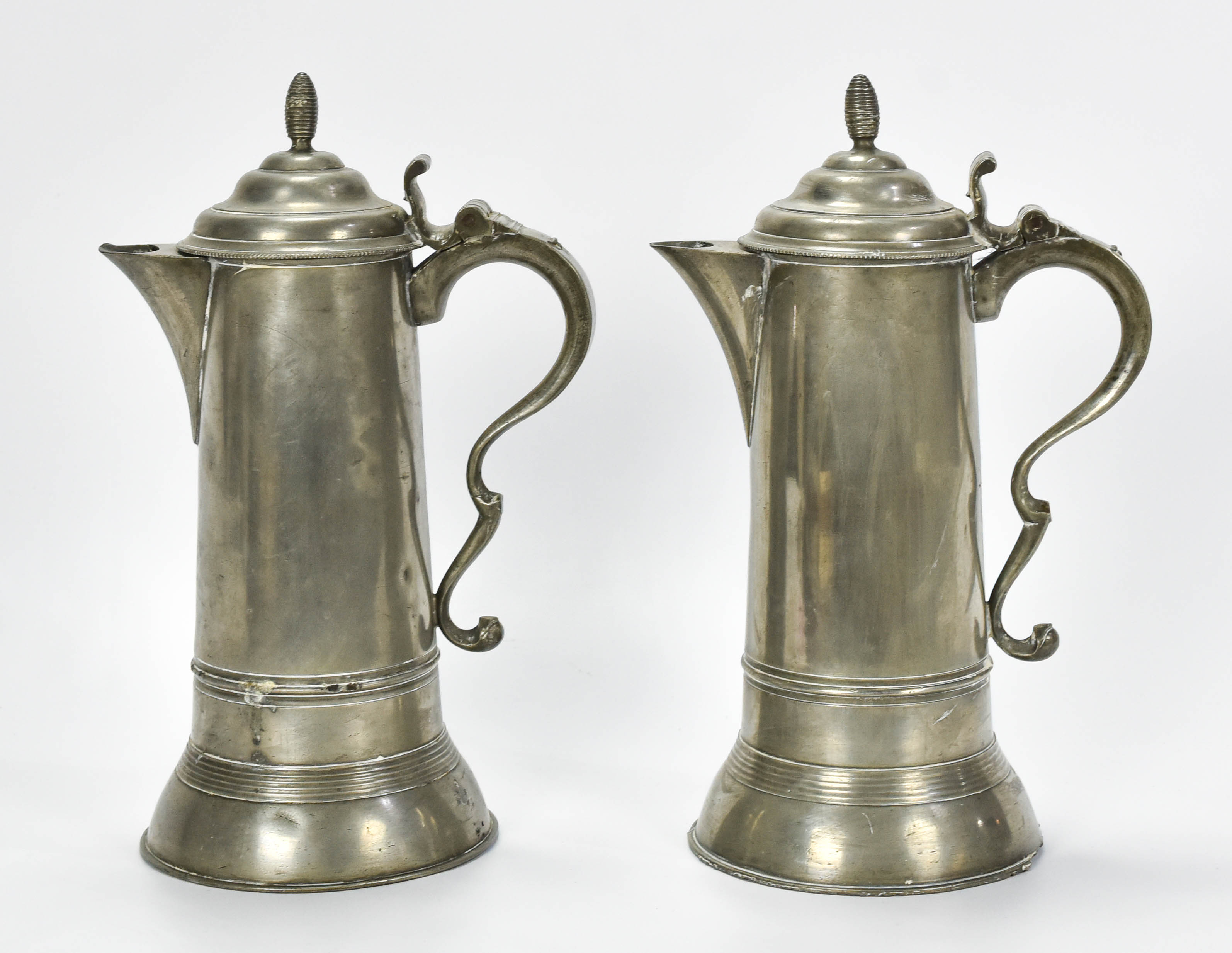 Thomas Boardman (Conn) Pewter Flagon Pair ca.1816