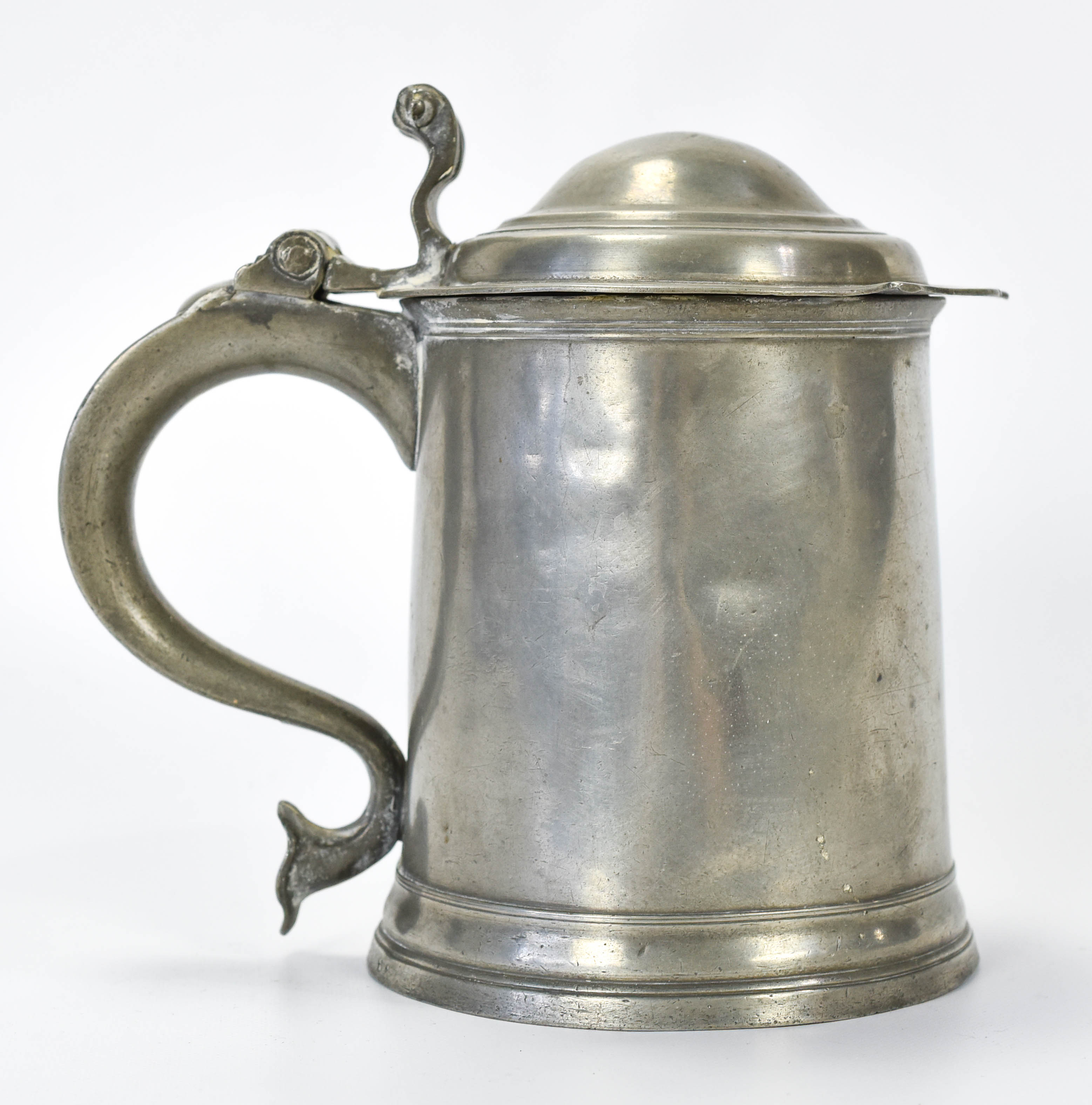 Antique William Kirby Domed Lid Pewter Tankard