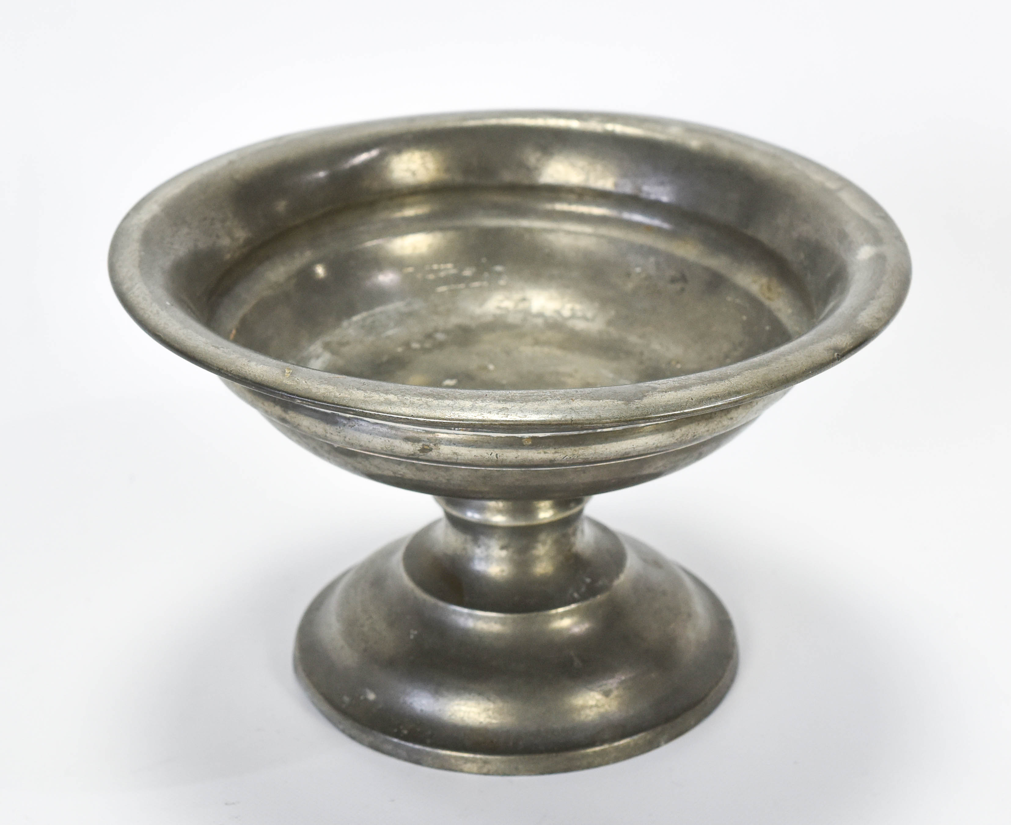 Antique Roswell Gleason Pewter Pedestal Fruit Bowl
