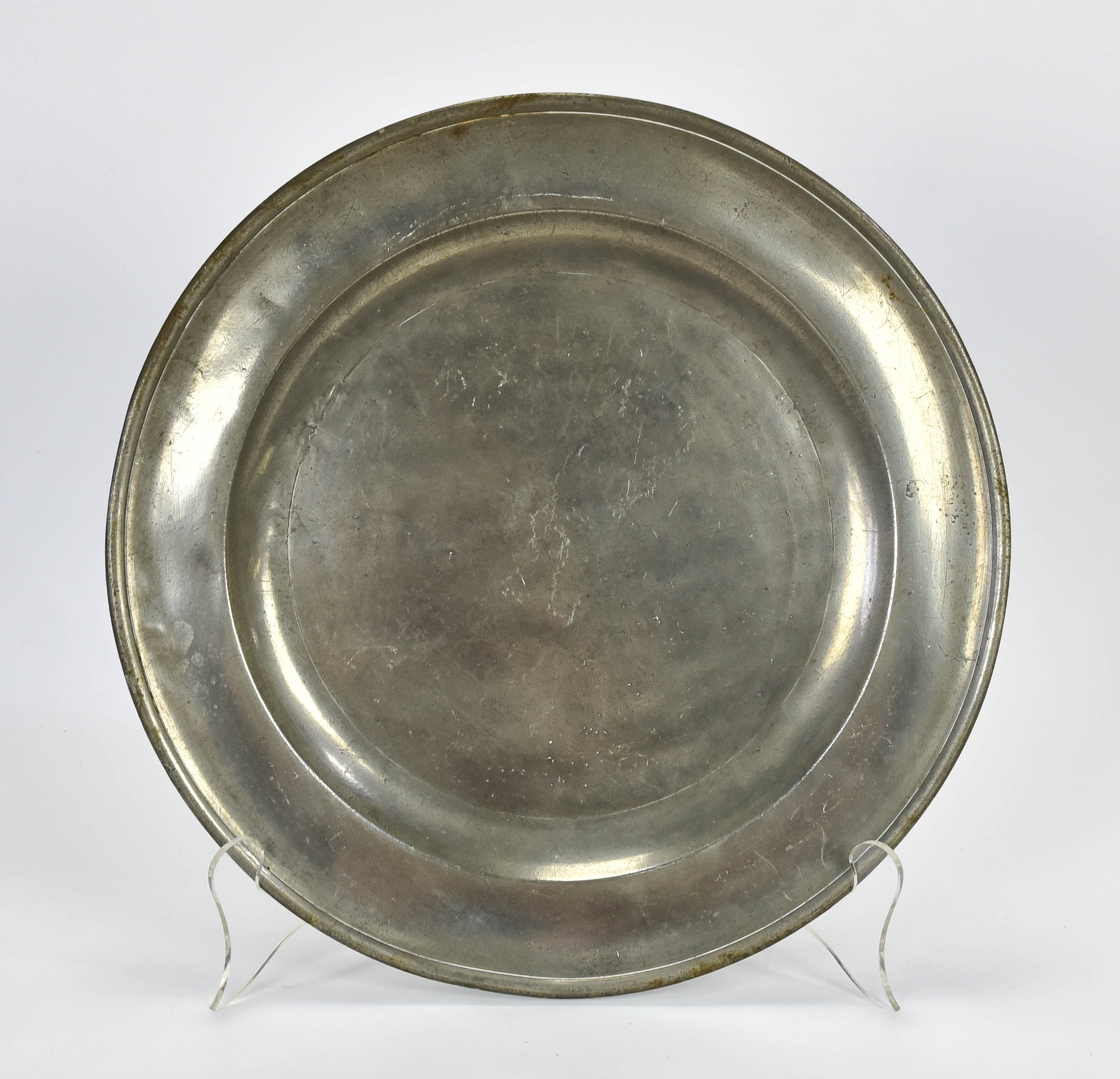 Antique 18thC Nathaniel Austin Pewter Charger Plate