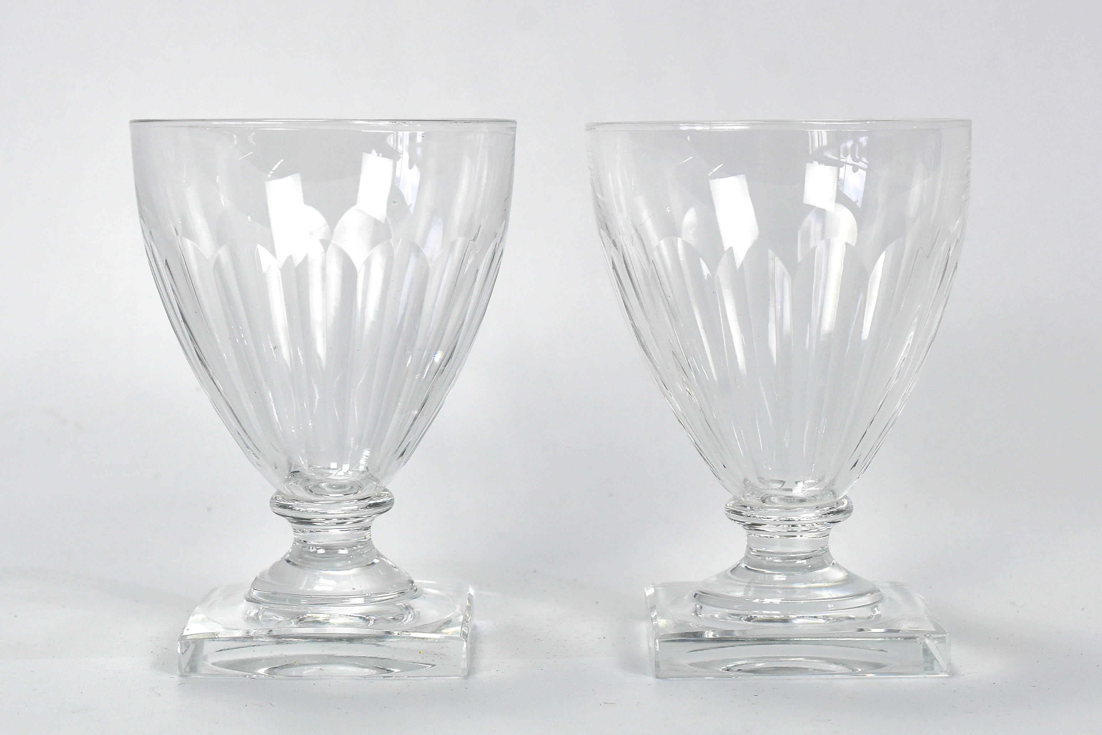 Pair of Antique 19thC Pittsburgh Flint Glass Goblets