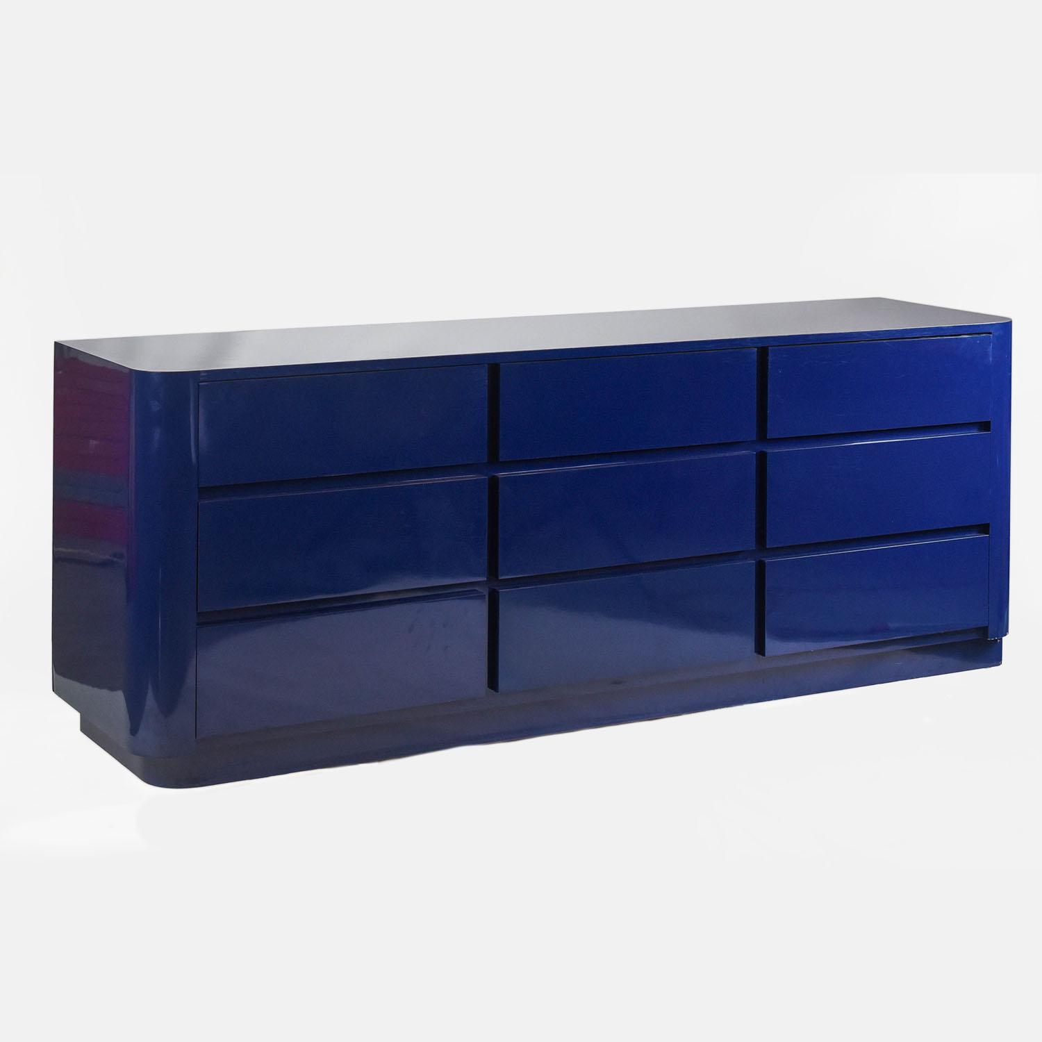 Nine Drawer Blue Low Dresser by Worrells Interiors B
