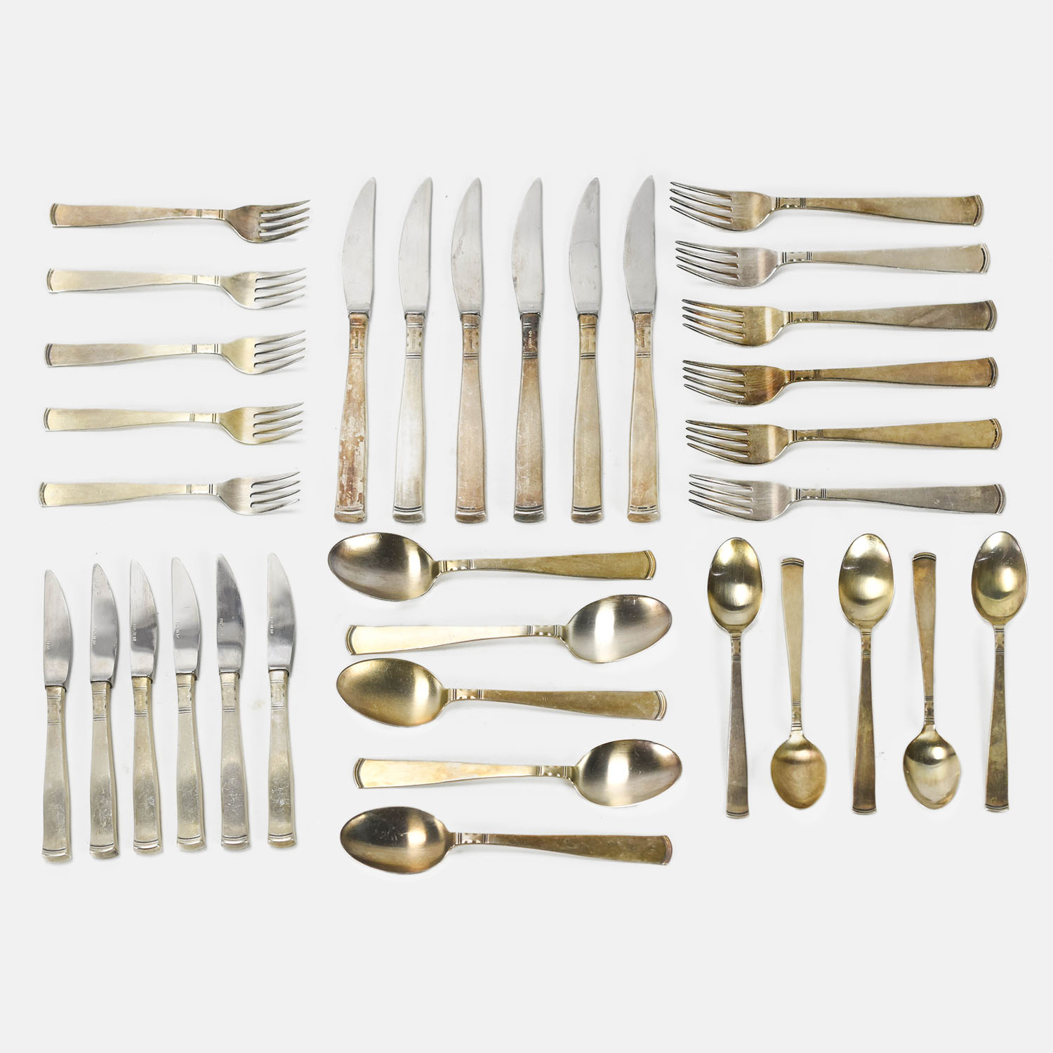 Danish MCM Modern Gab 830 Silver Flatware Set Sweden