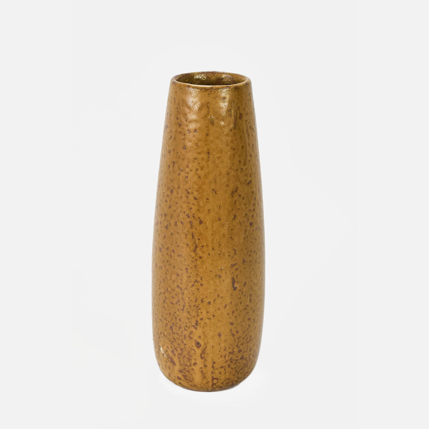 MCM Japanese Studio Pottery Textured Olive Glaze Vase