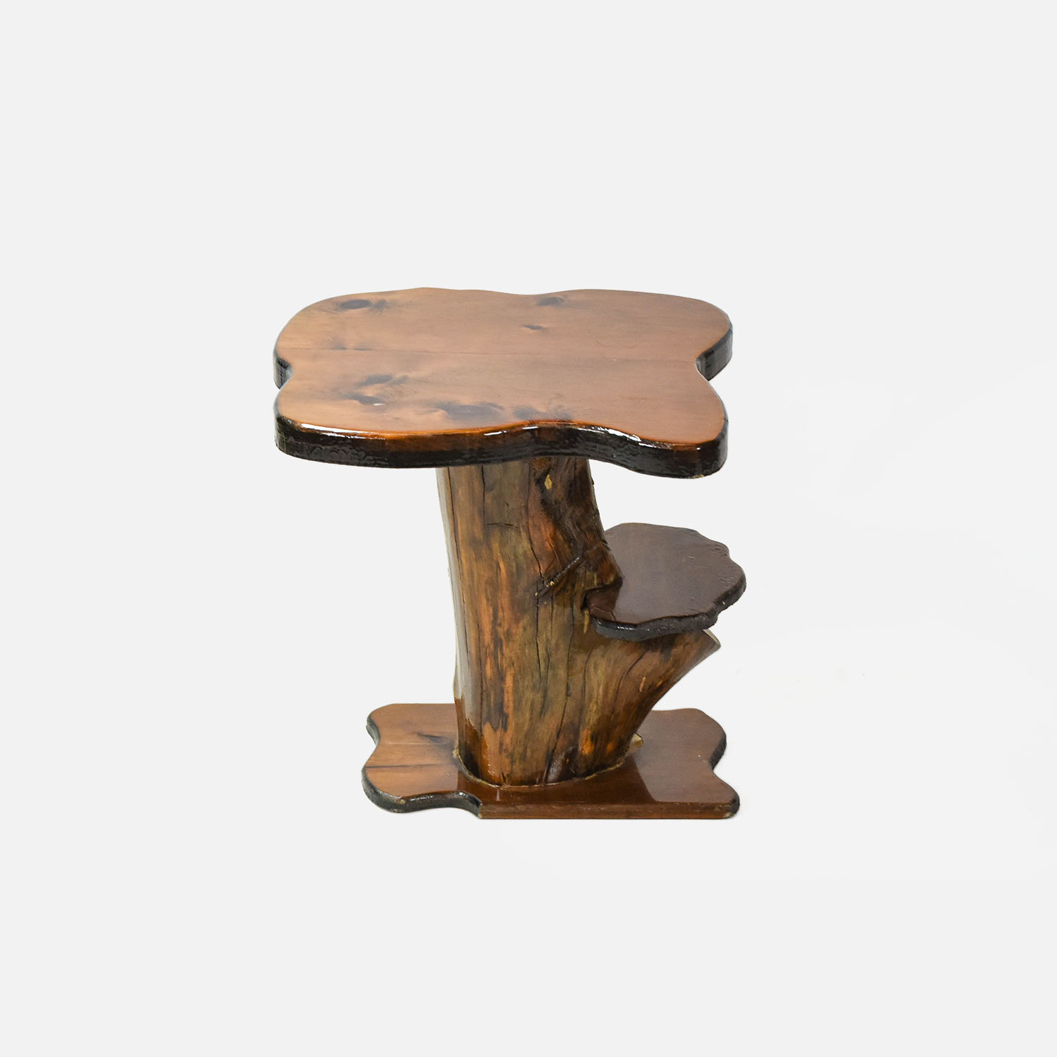 Lacqured Wood Tree Stump Slab Top Table 2
