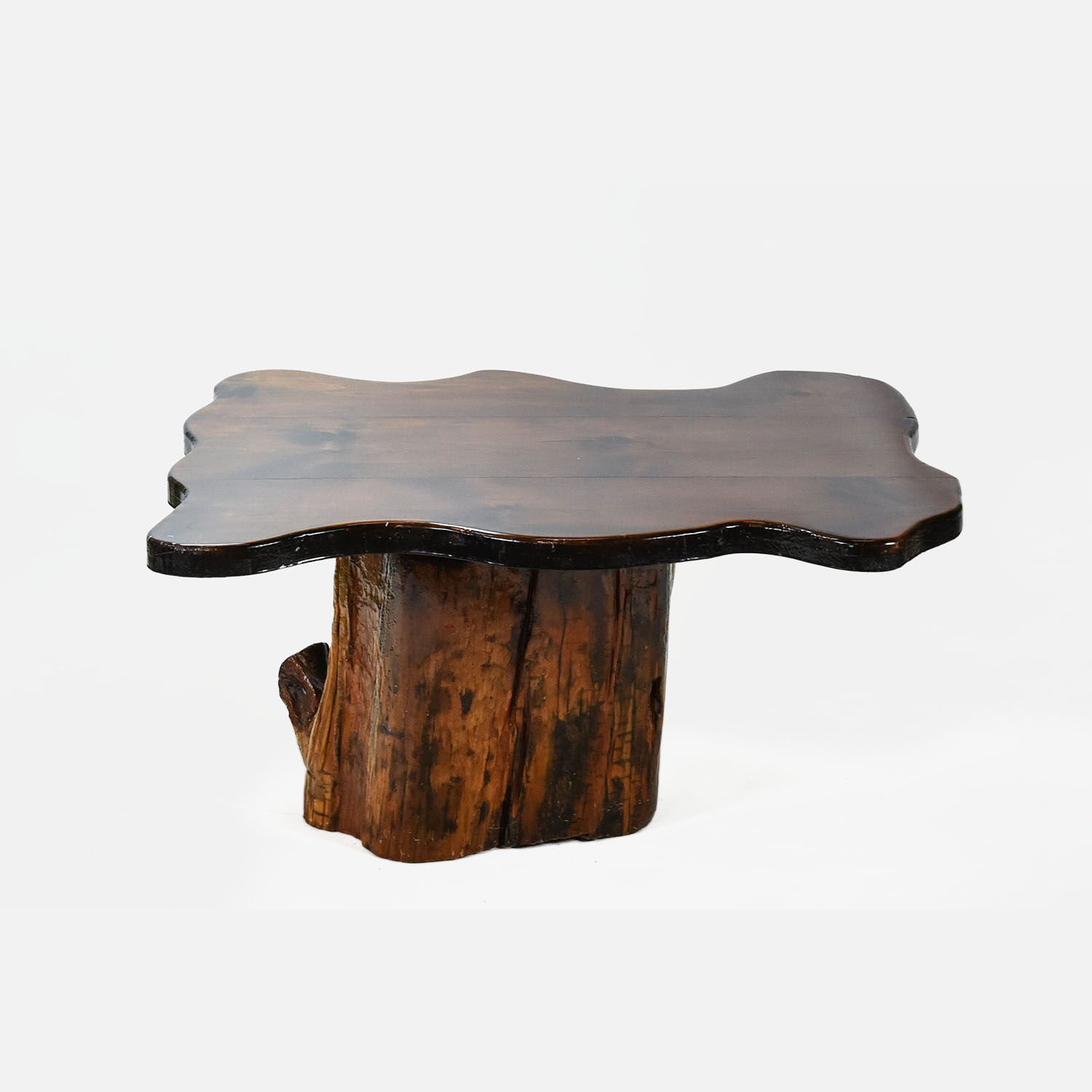 Laqured Wood Tree Stump Slab Top Table 1