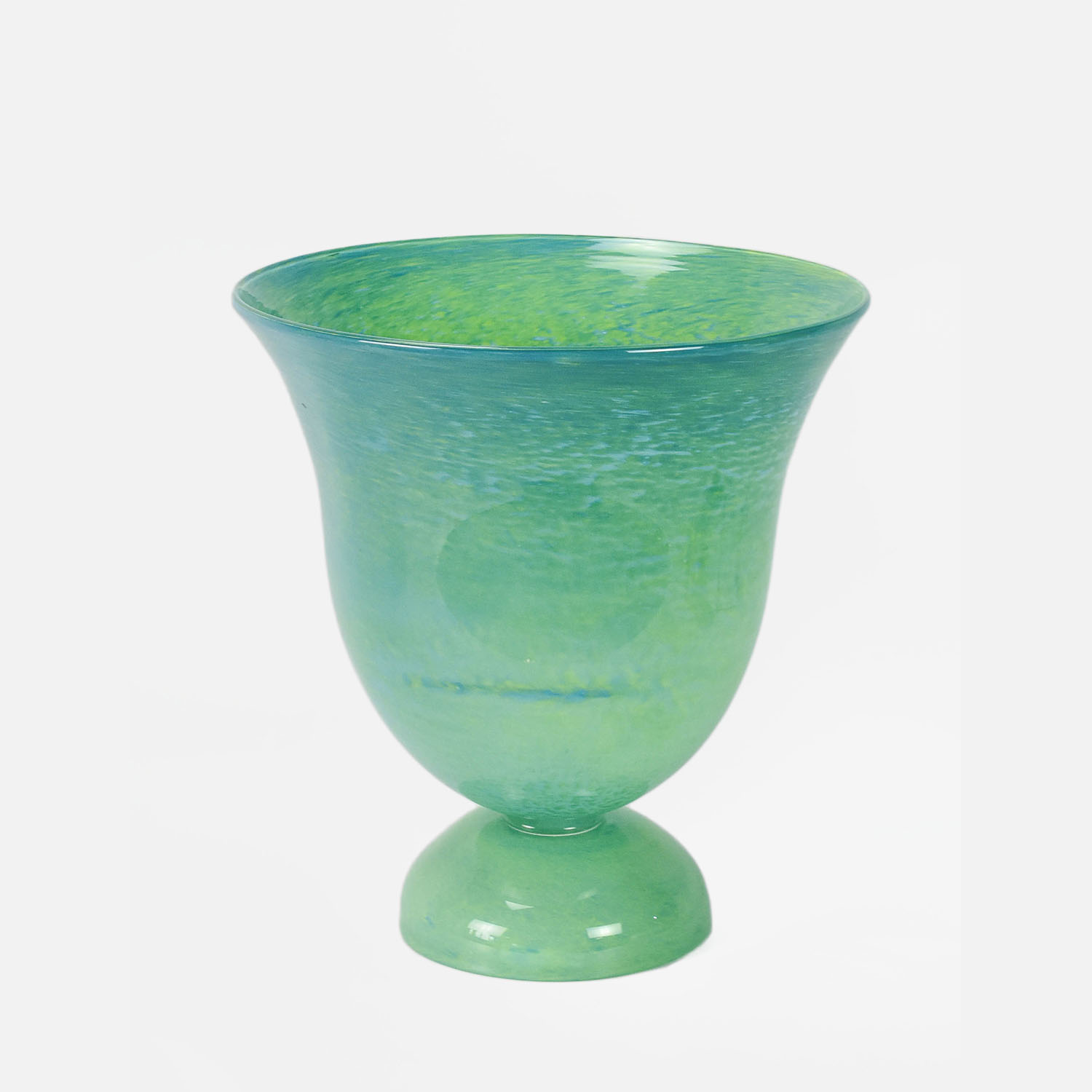 1930s Karl Wiedmann WMF Ikora Tall Teal Art Glass Vase