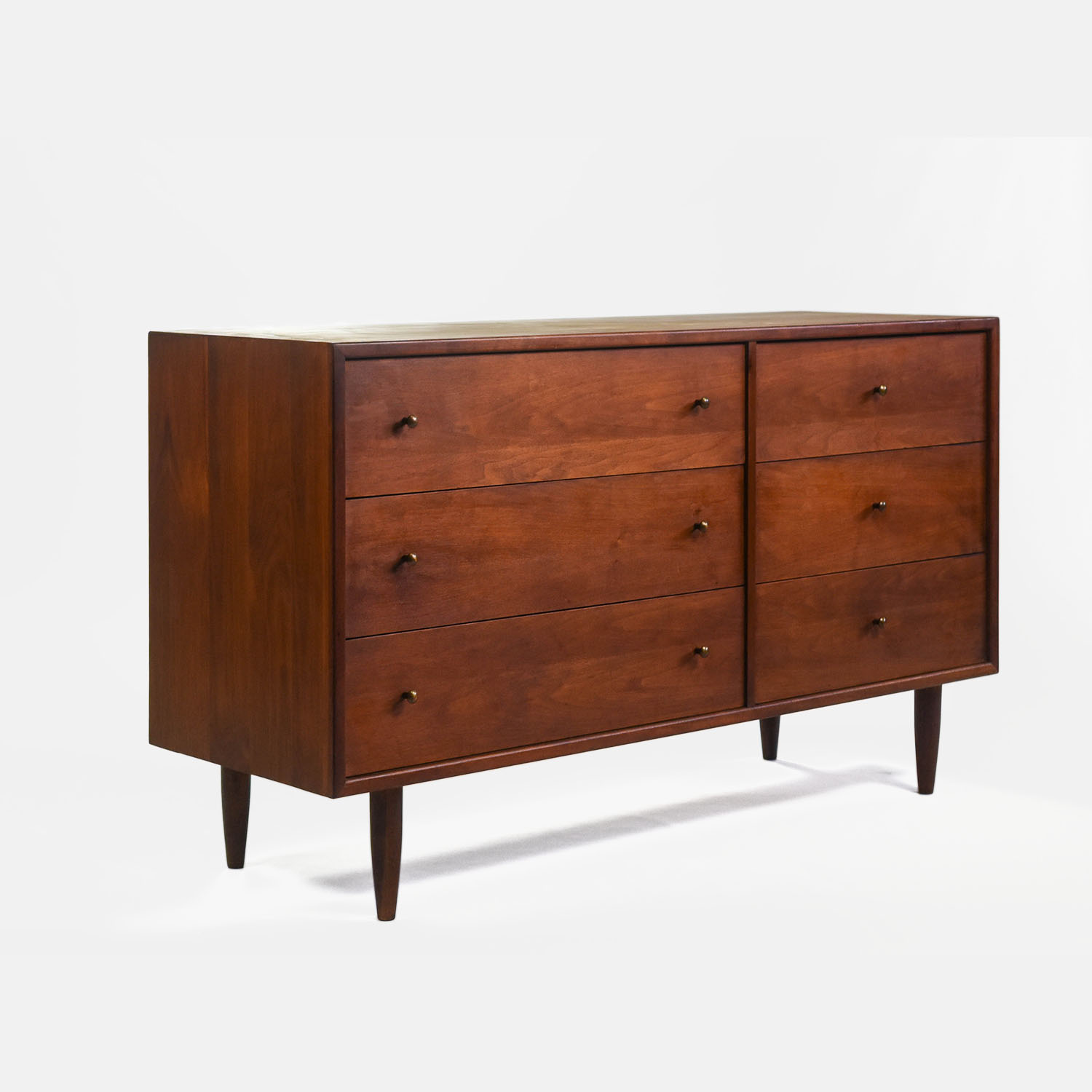 1960s MCM Six Drawer Low Dresser After Paul McCobb