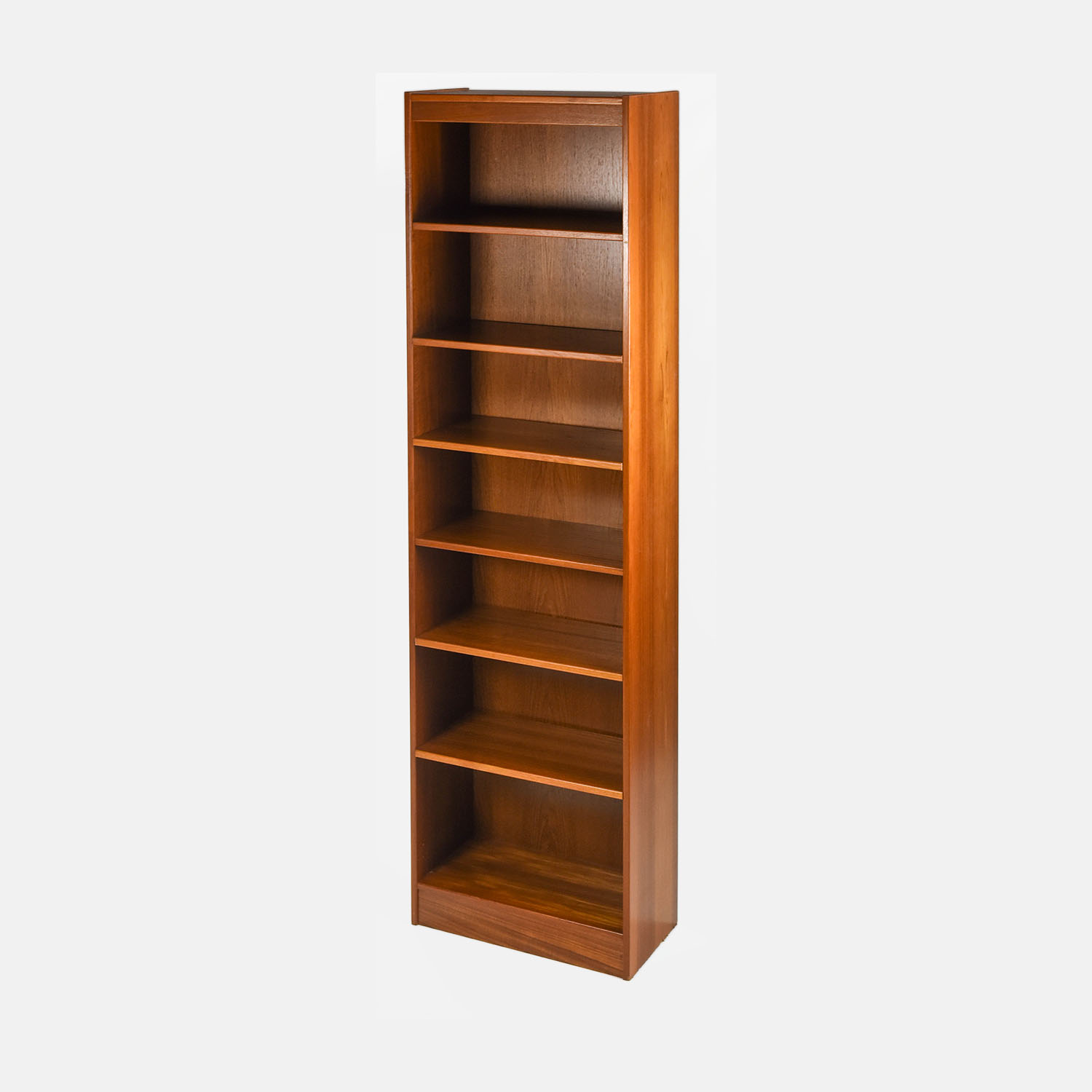 Tall and Narrow MCM Teak Wood Single Bookshelf