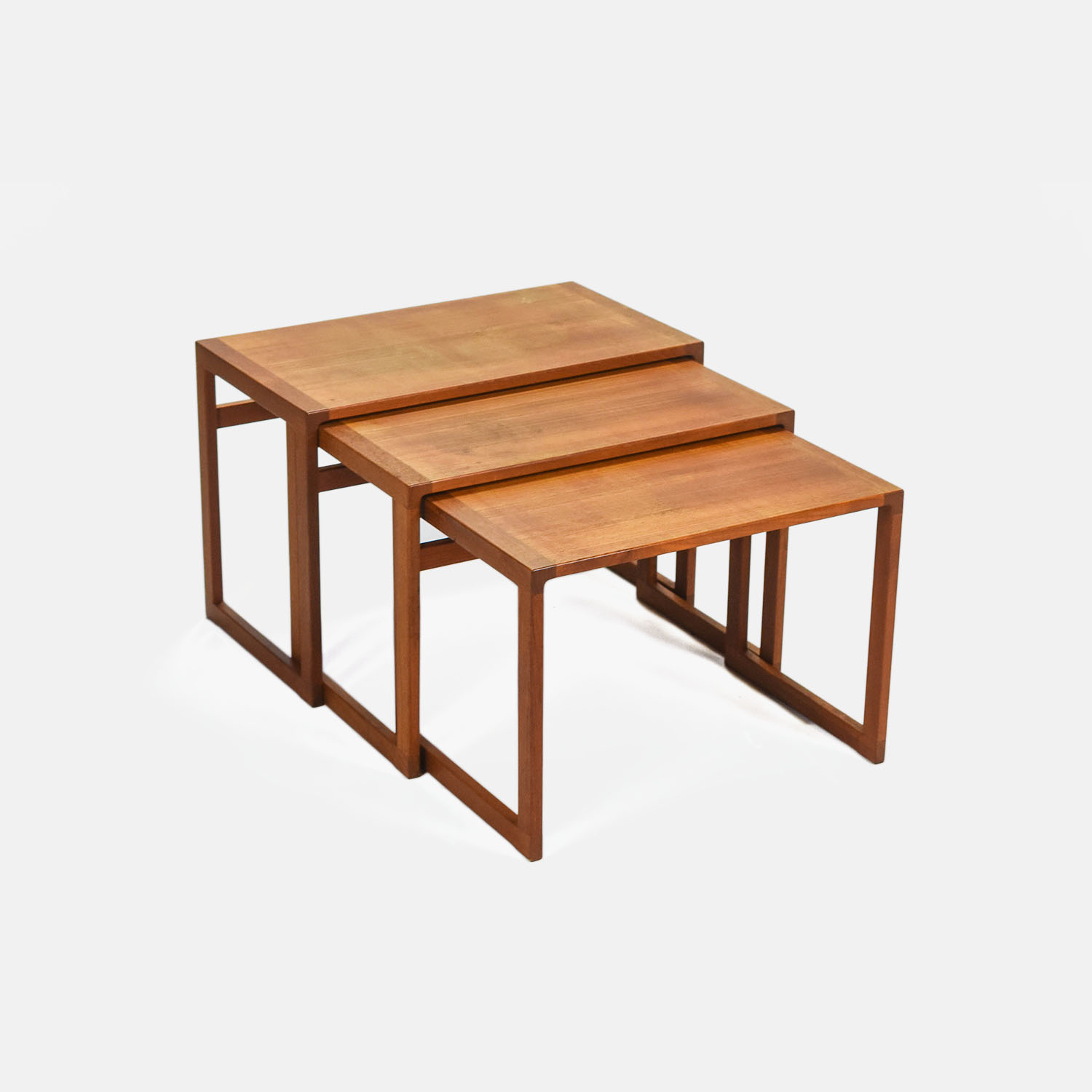 Set of Three Rosewood Danish Modern Nesting Tables by Vildbjerg Mobelfabrik