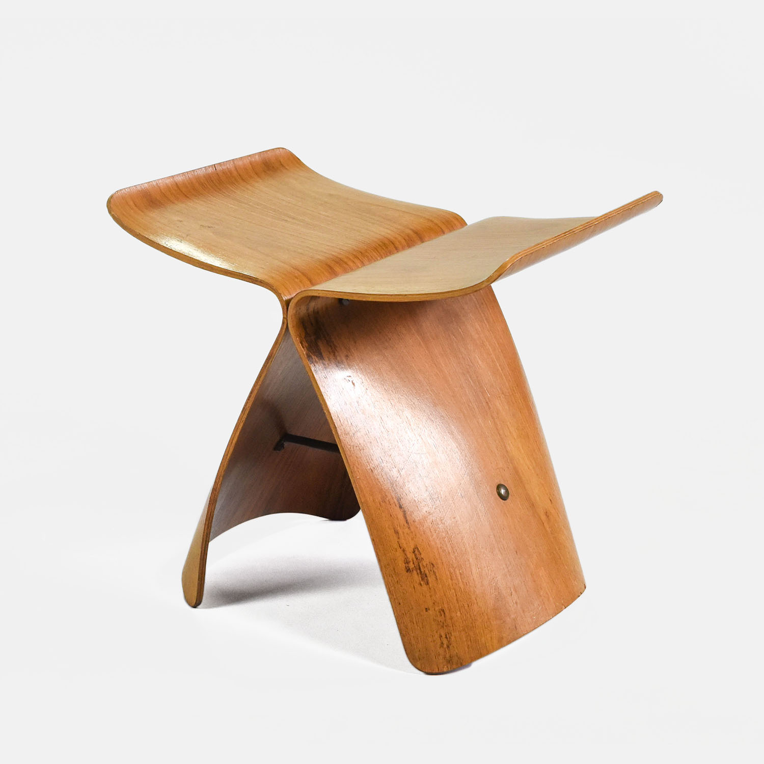 Original Sori Yanagi Indian Rosewood Butterfly Stool Danish MCM Modern