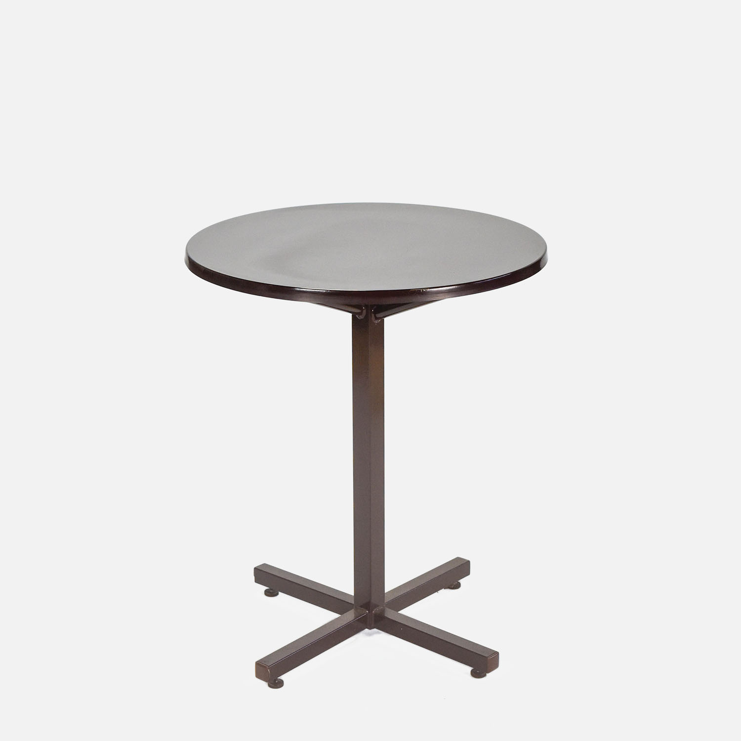 Tall Danish Modern Cafe Round Metal and Wood Bar Table