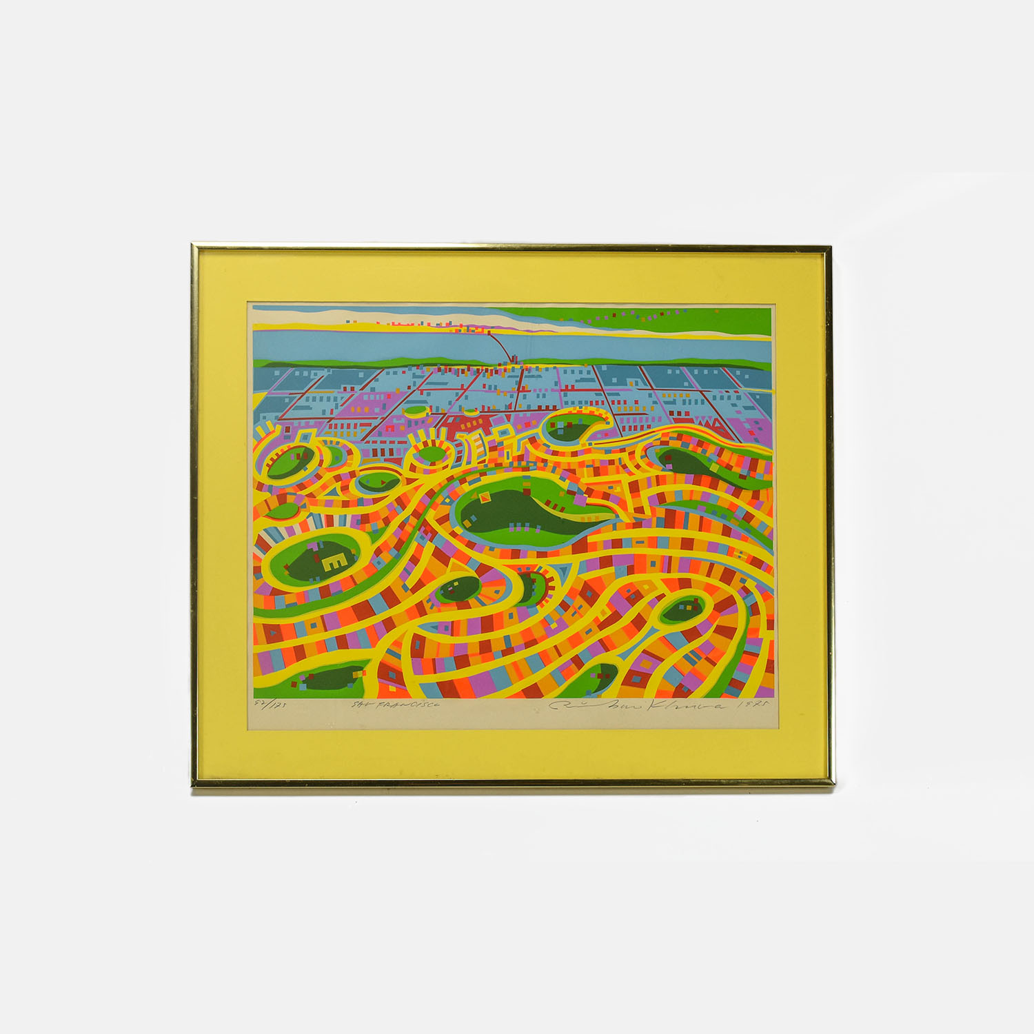 Colorful Framed Silkscreen Print 
