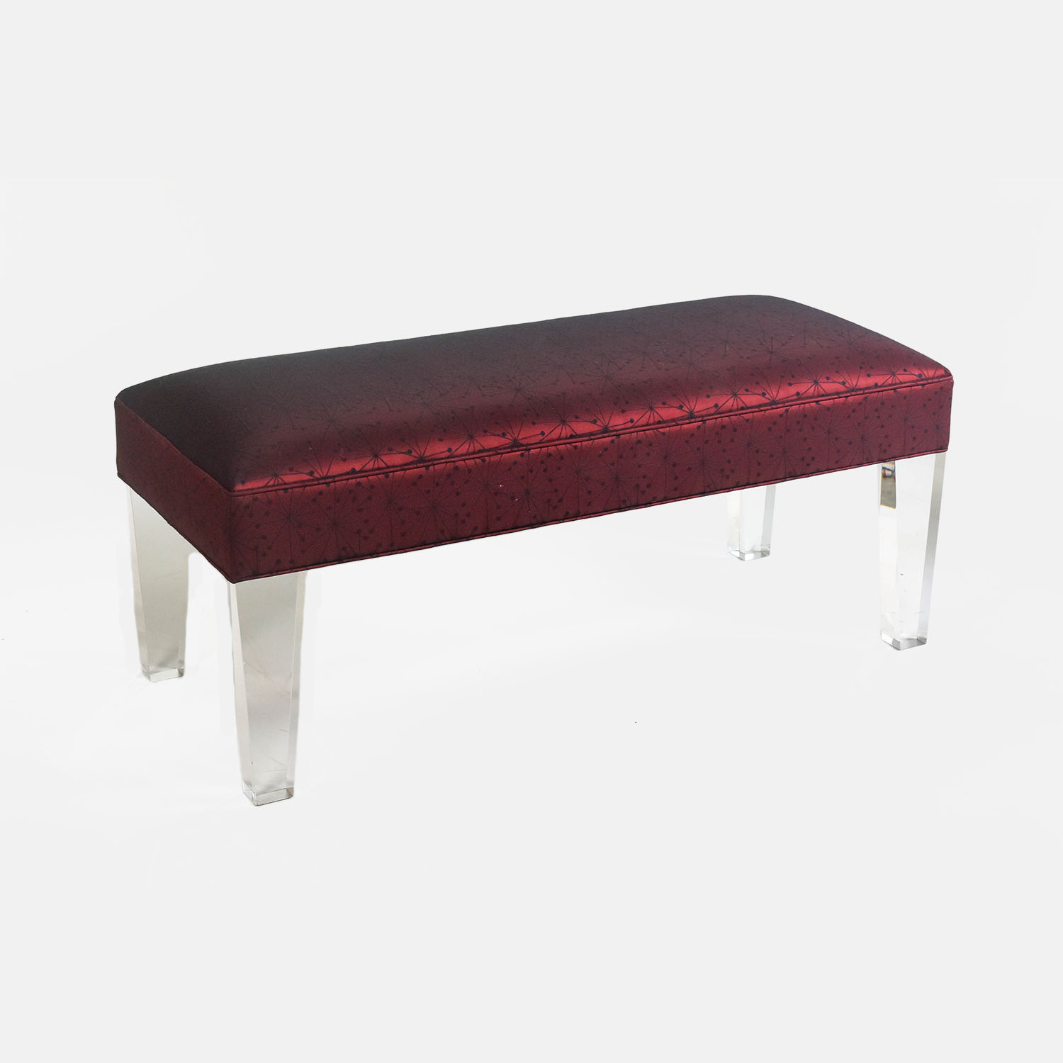 Retro Modern Lucite Haziza Upholstered Window Seat Bench
