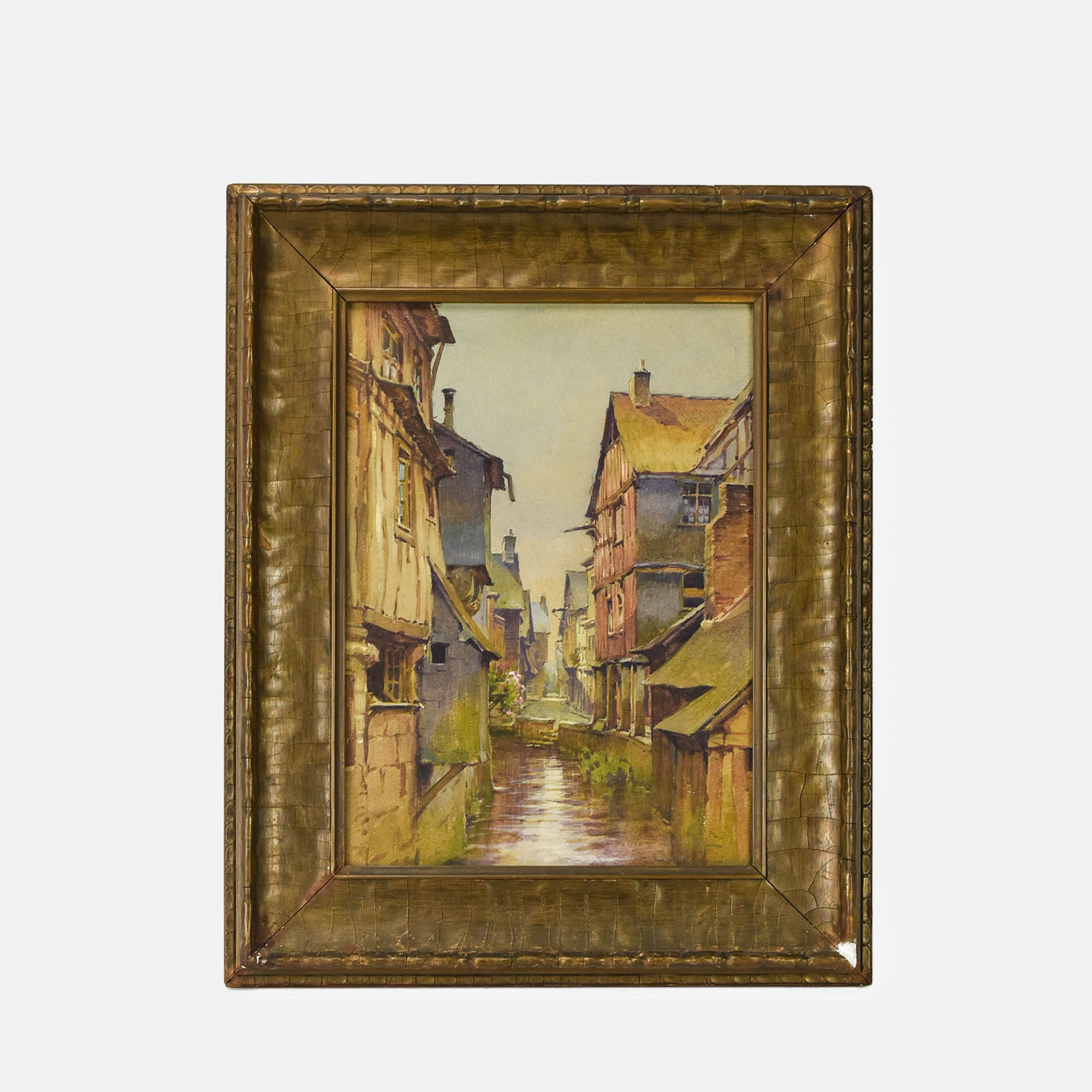 19thC Antique Continental Painting Indistinct Signature