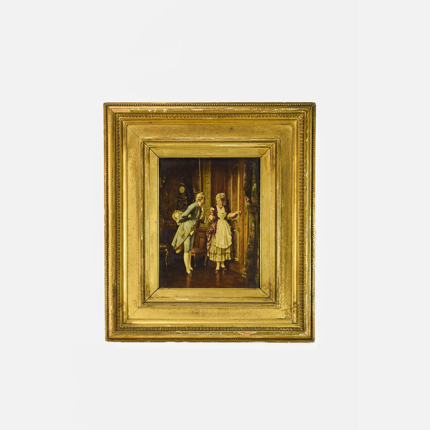 Erdmann, Otto (1834-1905) Gentleman and Lady at Court Painting on Board