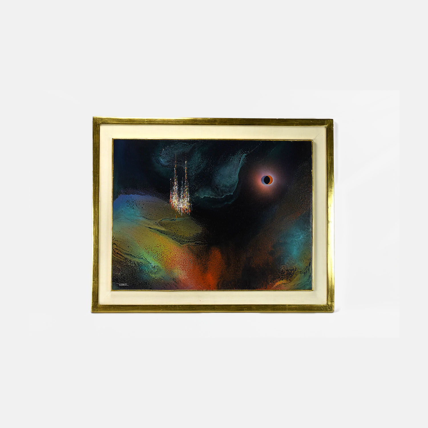 Abstract Acrylic on Board Signed by Artist