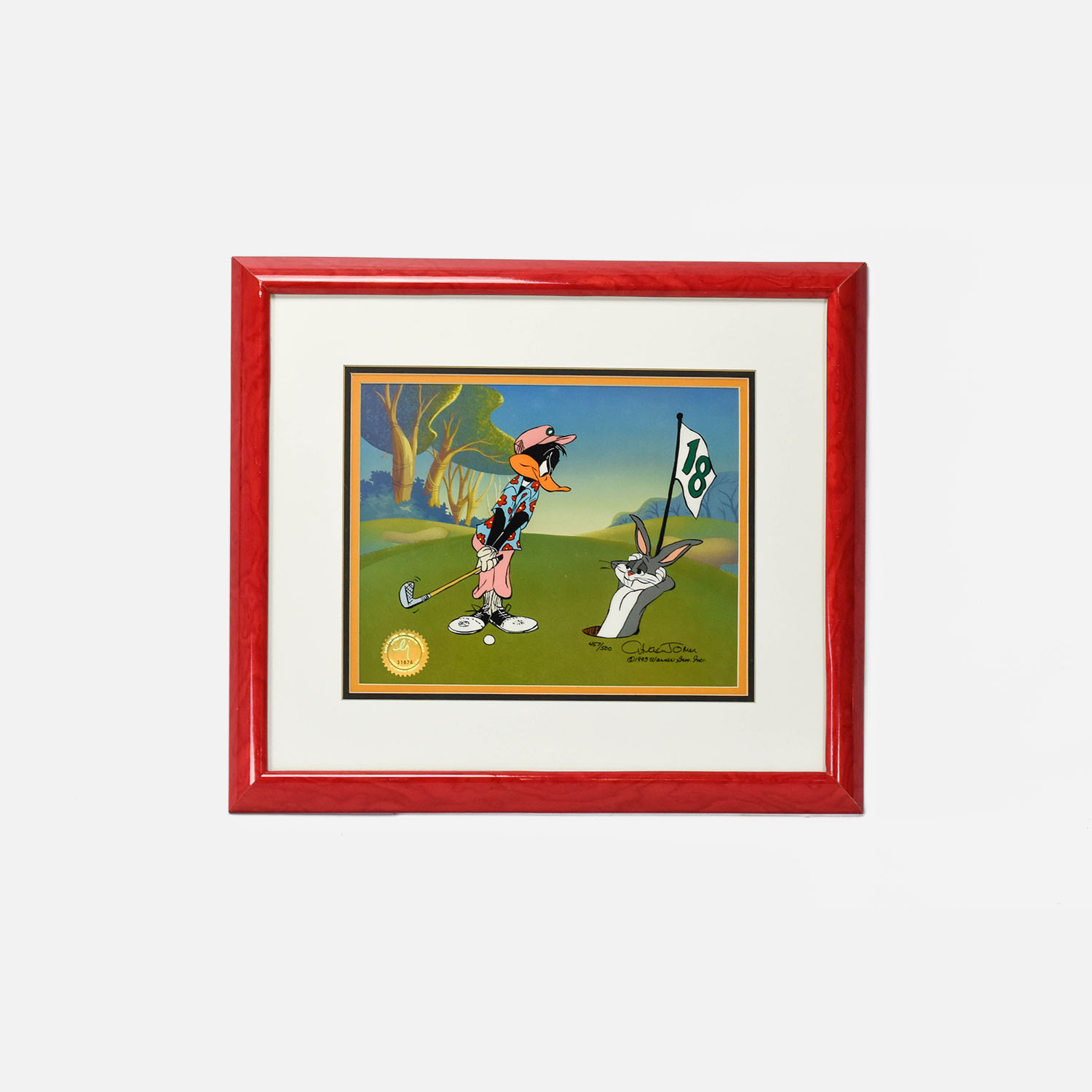 Hand Painted Limited Edition Cel of Daffy Fuck and Bugs Bunny Signed and Authenticated 457/ 500