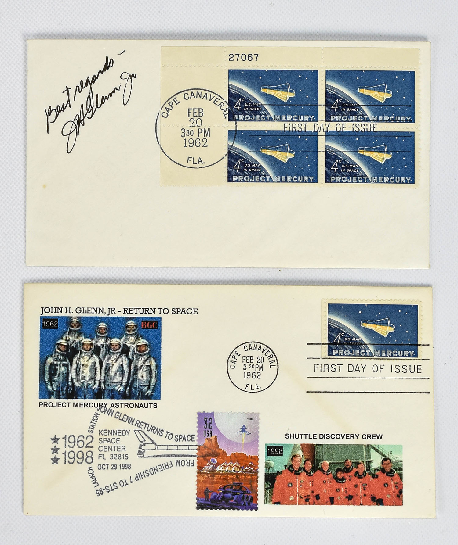 Signed John Glenn First Day Postal Cover FDC Lot