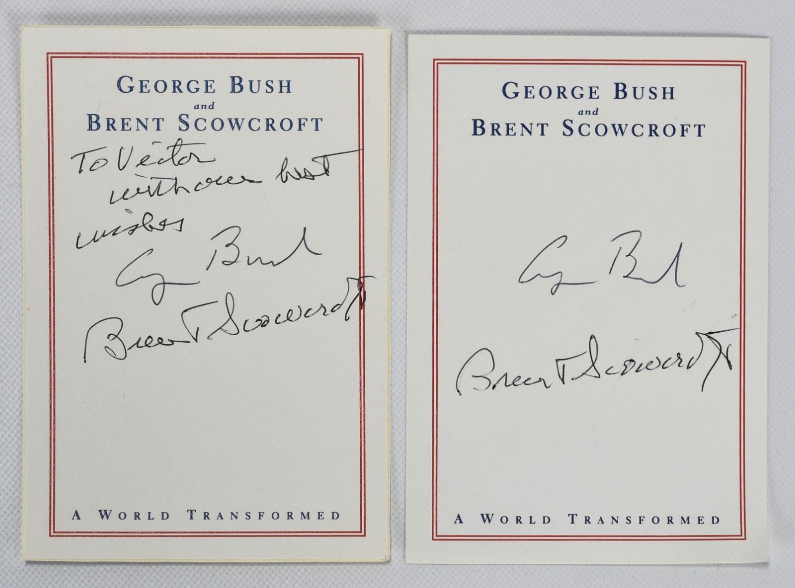 George W Bush Brent Scowcroft Signed Bookplate Lot