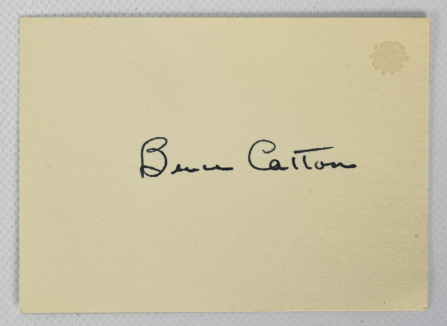 Bruce Catton Signed Cut Card Civil War Historian