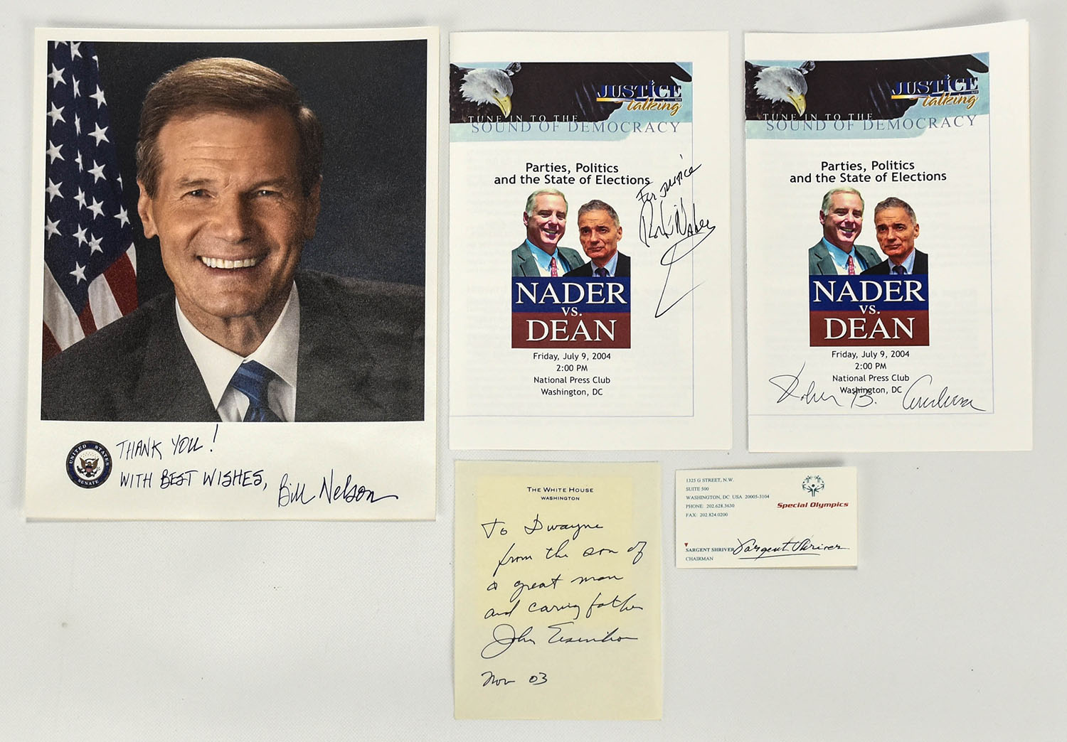 Lot of Five Political Autographs