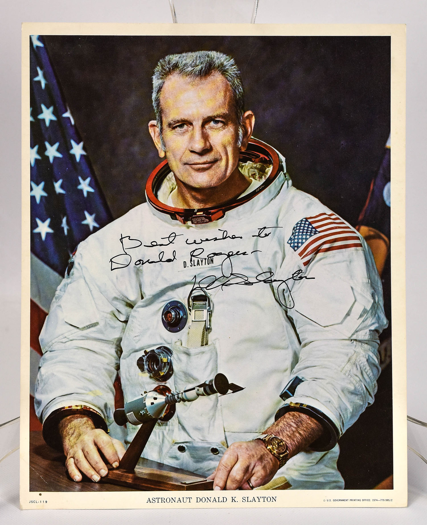 Nasa Astronaut Donald Slayton Signed Photograph
