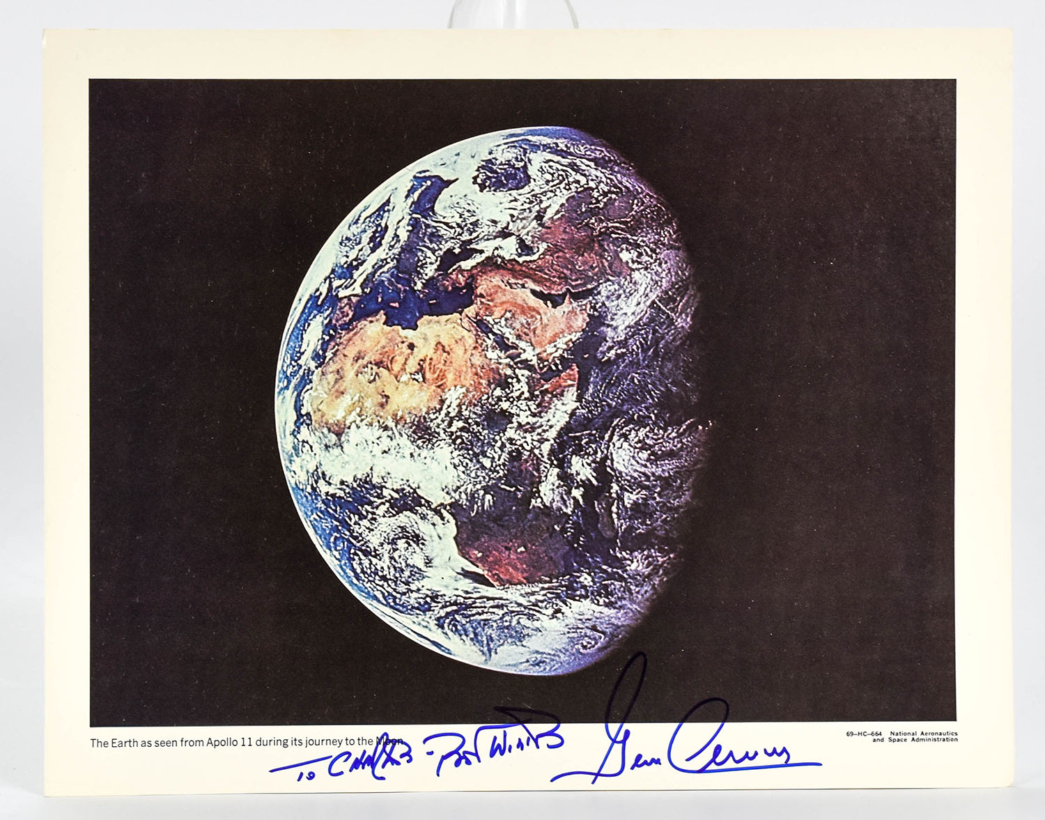 Eugene Gene Cernan Nasa Apollo 17 Signed Photograph