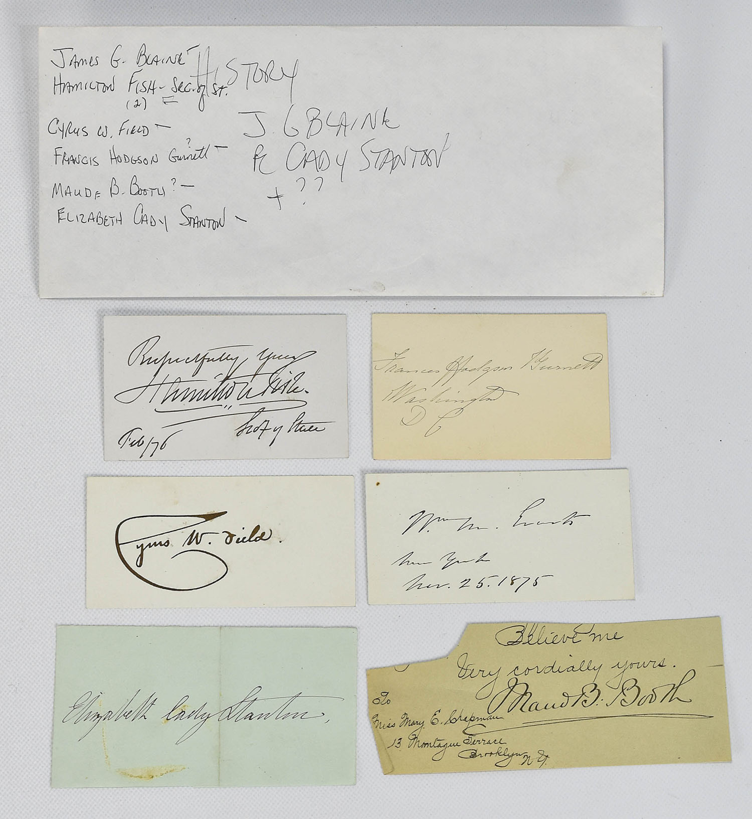 Lot of Six Historical American Autograph Cuts