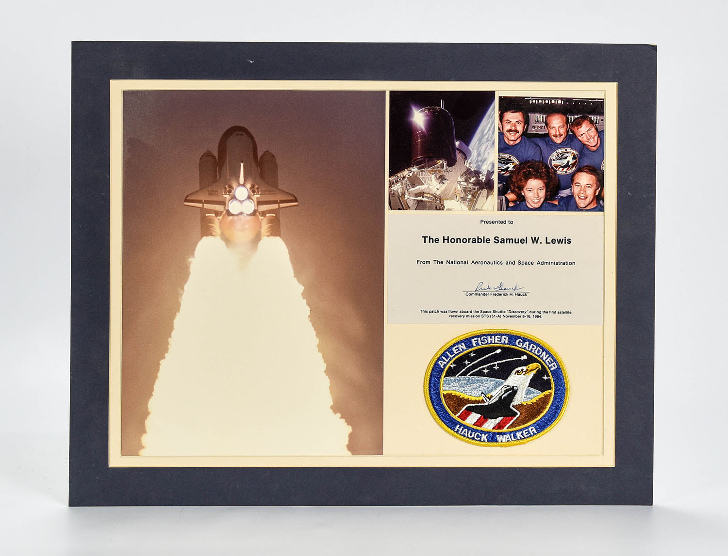 Nasa Rick Hauck Signed Photograph w/Shuttle Patch