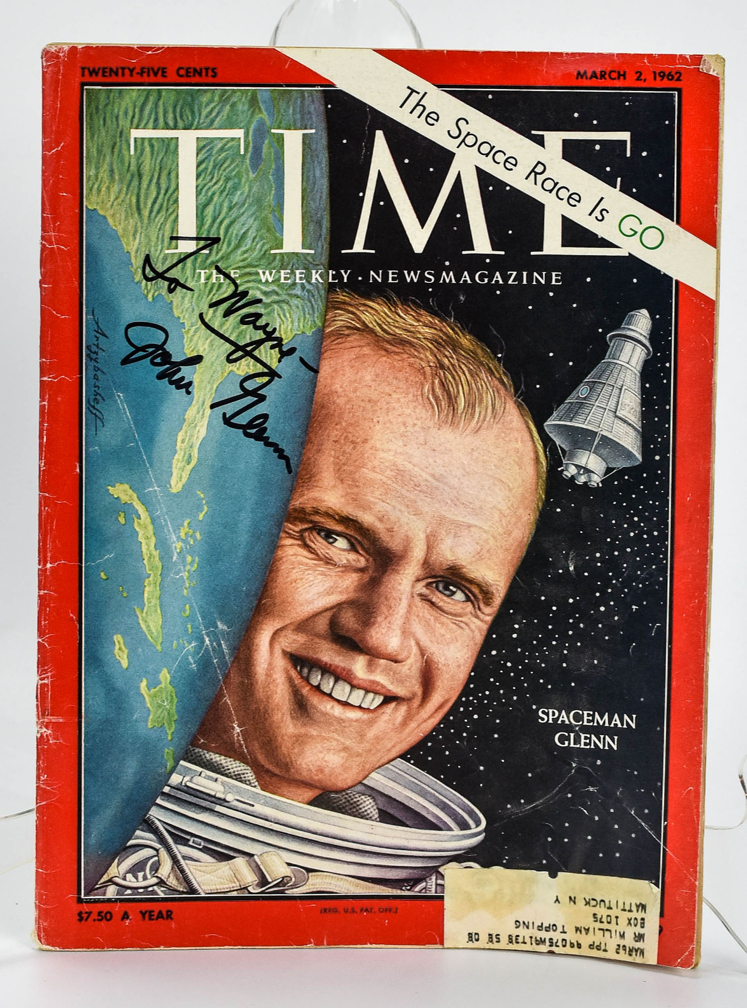 Astronaut John Glenn Inscribed Signed Time Magazine