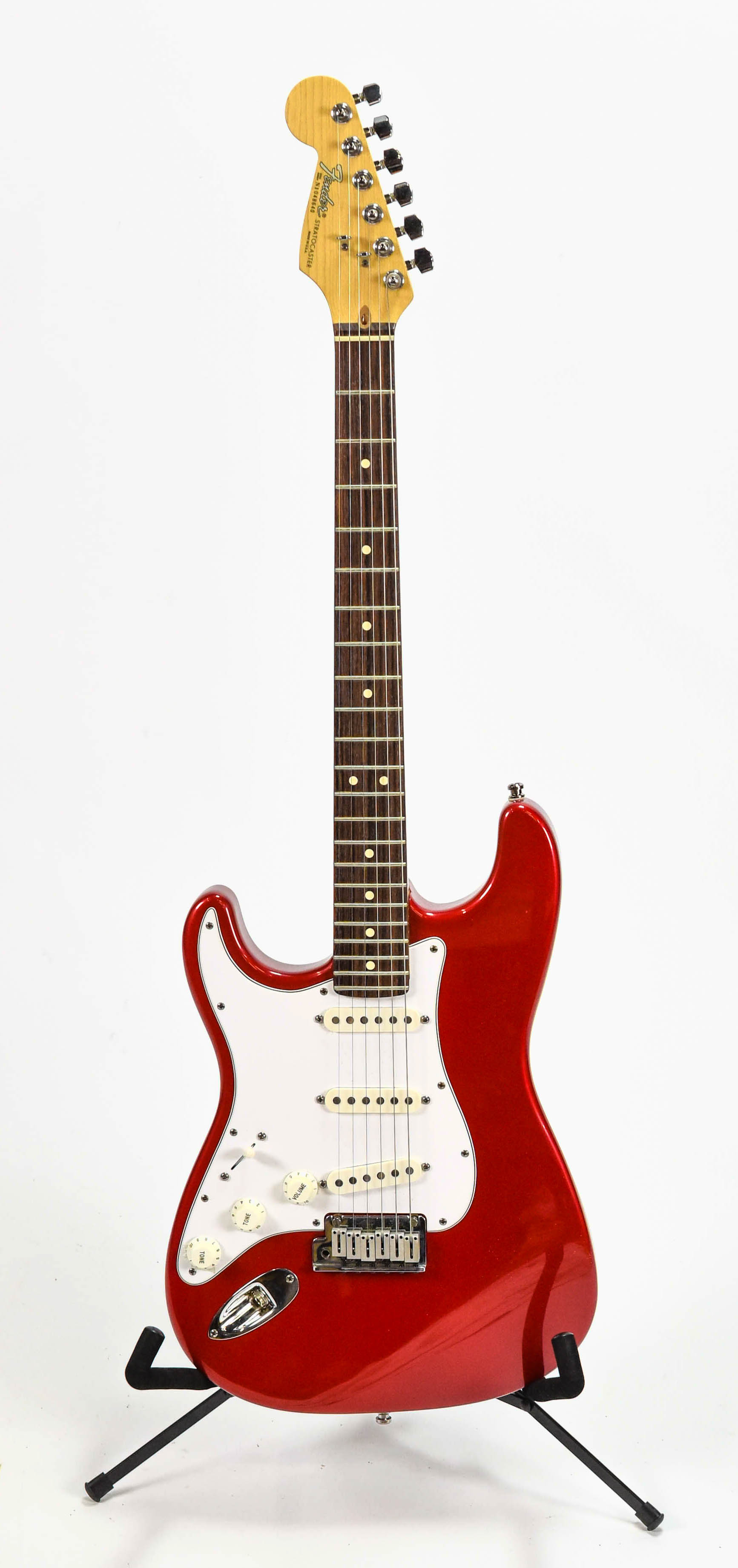 Red Fender USA Stratocaster Lefty Guitar w/HC