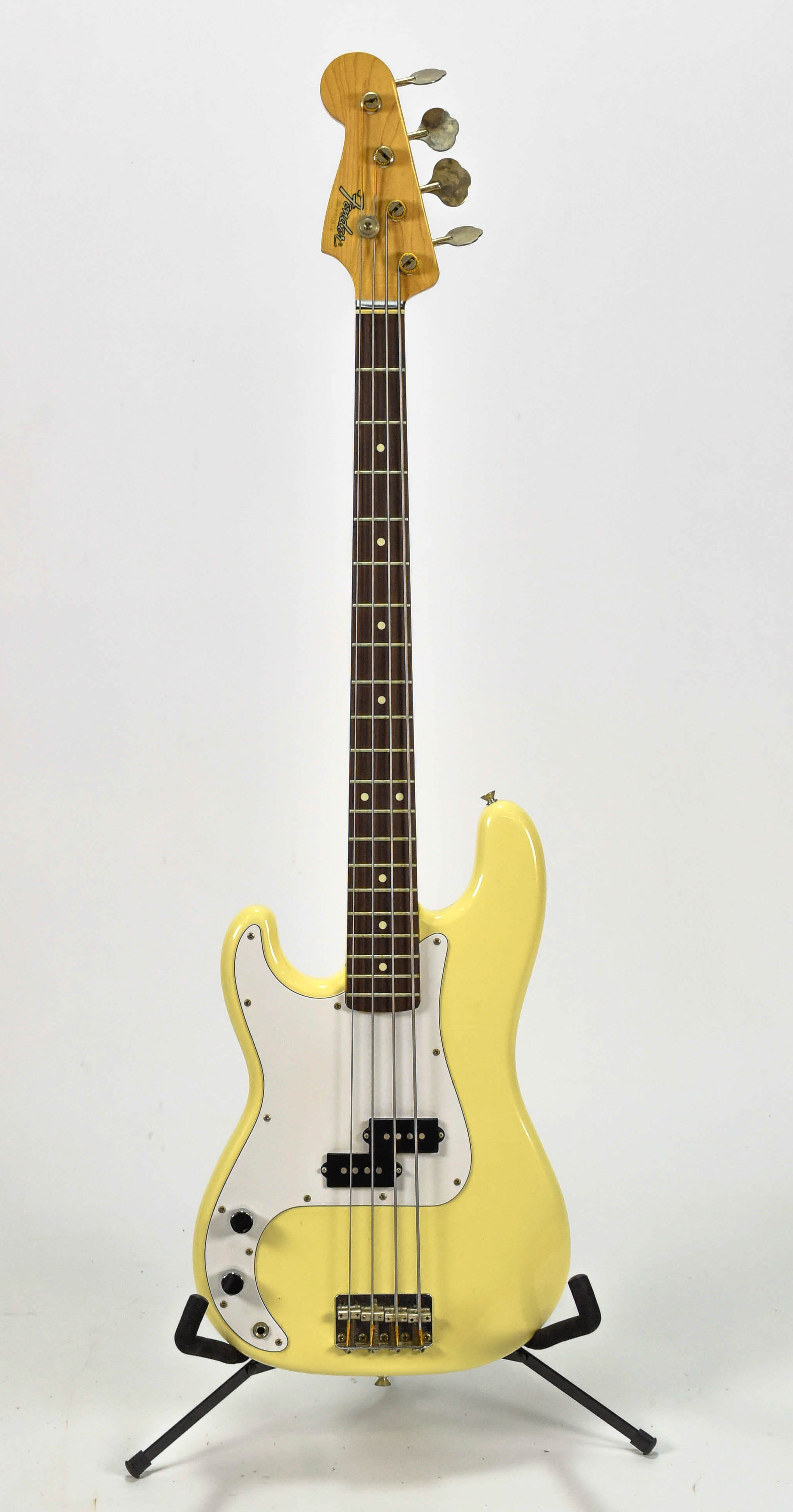 Cream Fender Solid Body Bass Guitar w/HC