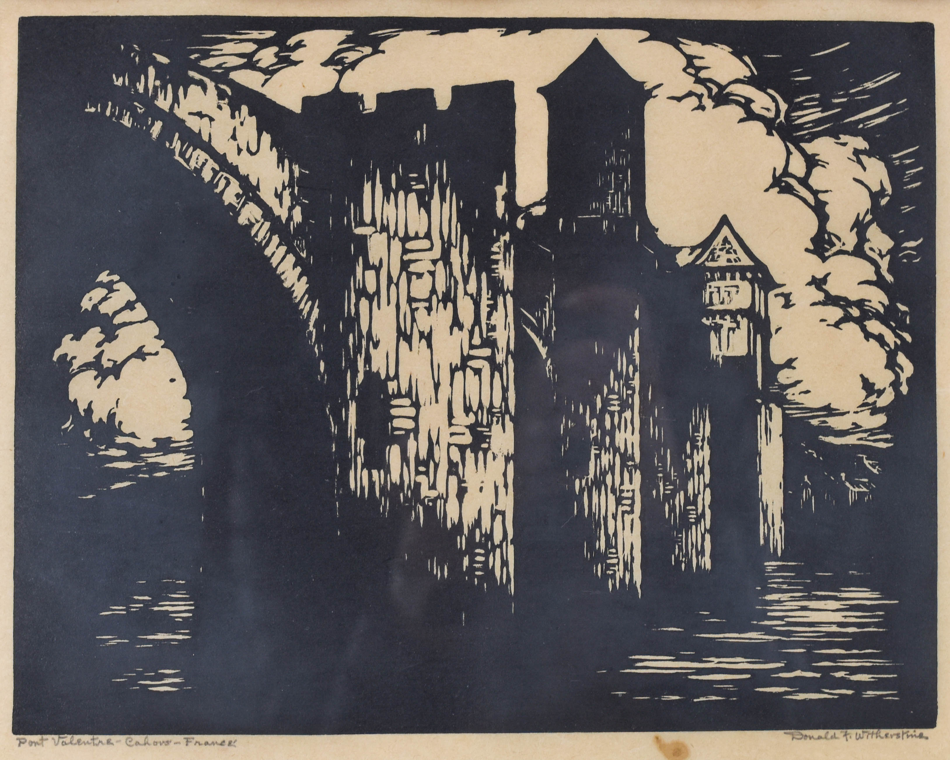 Donald F. Witherstine Signed Provincetown Woodblock Print.