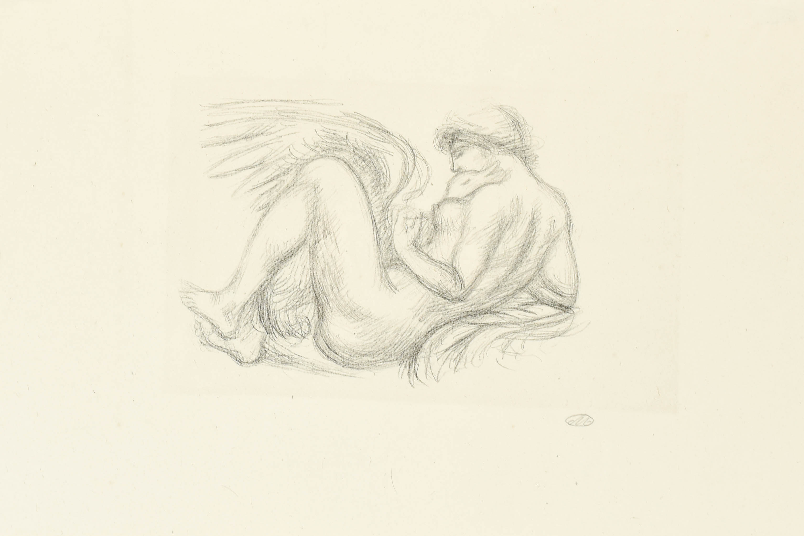 Aristide Maillol Original Pencil Signed Leda and the Swan